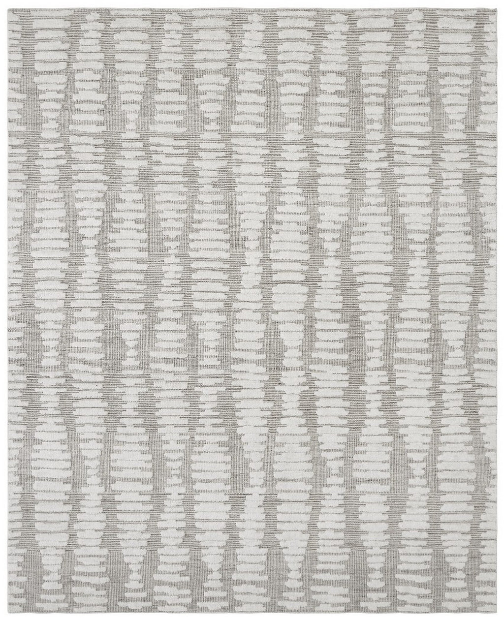 EORC Ivory Hand Knotted Wool High-Low Rug