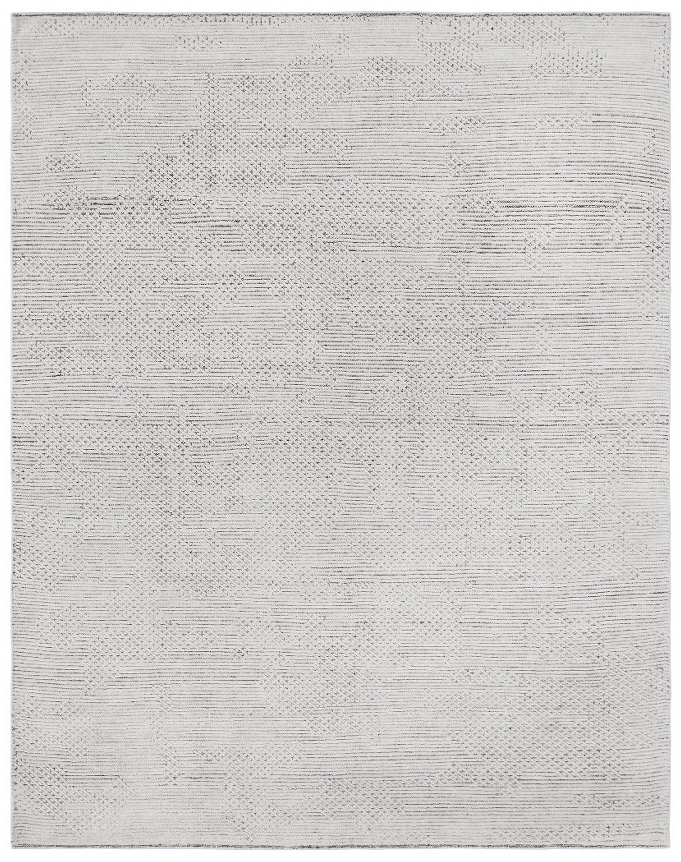 EORC Ivory Hand Knotted Wool High-Low Rug