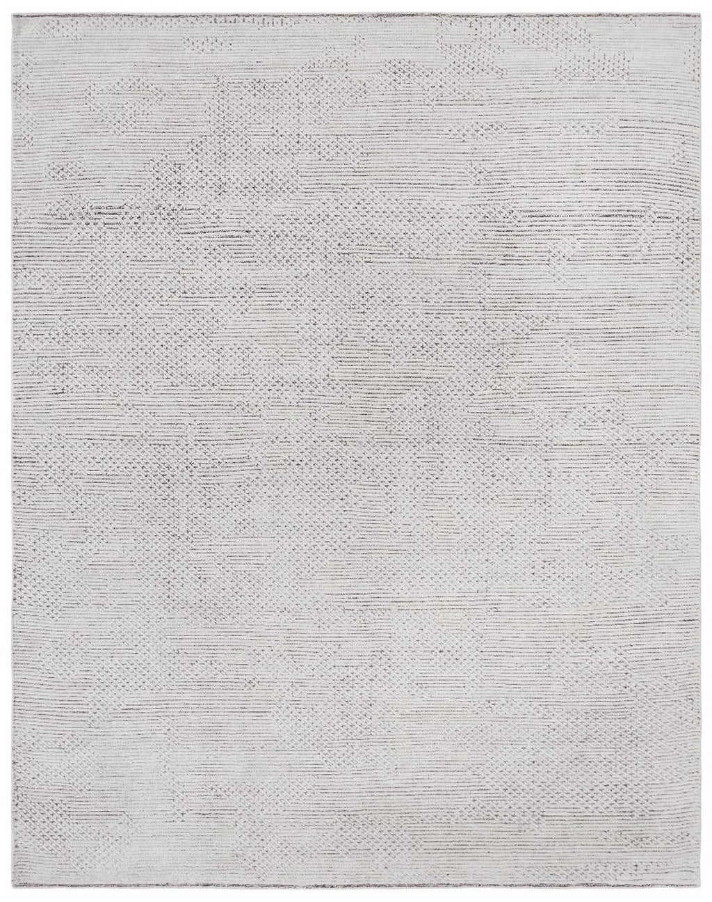 EORC Ivory Hand Knotted Wool High-Low Rug