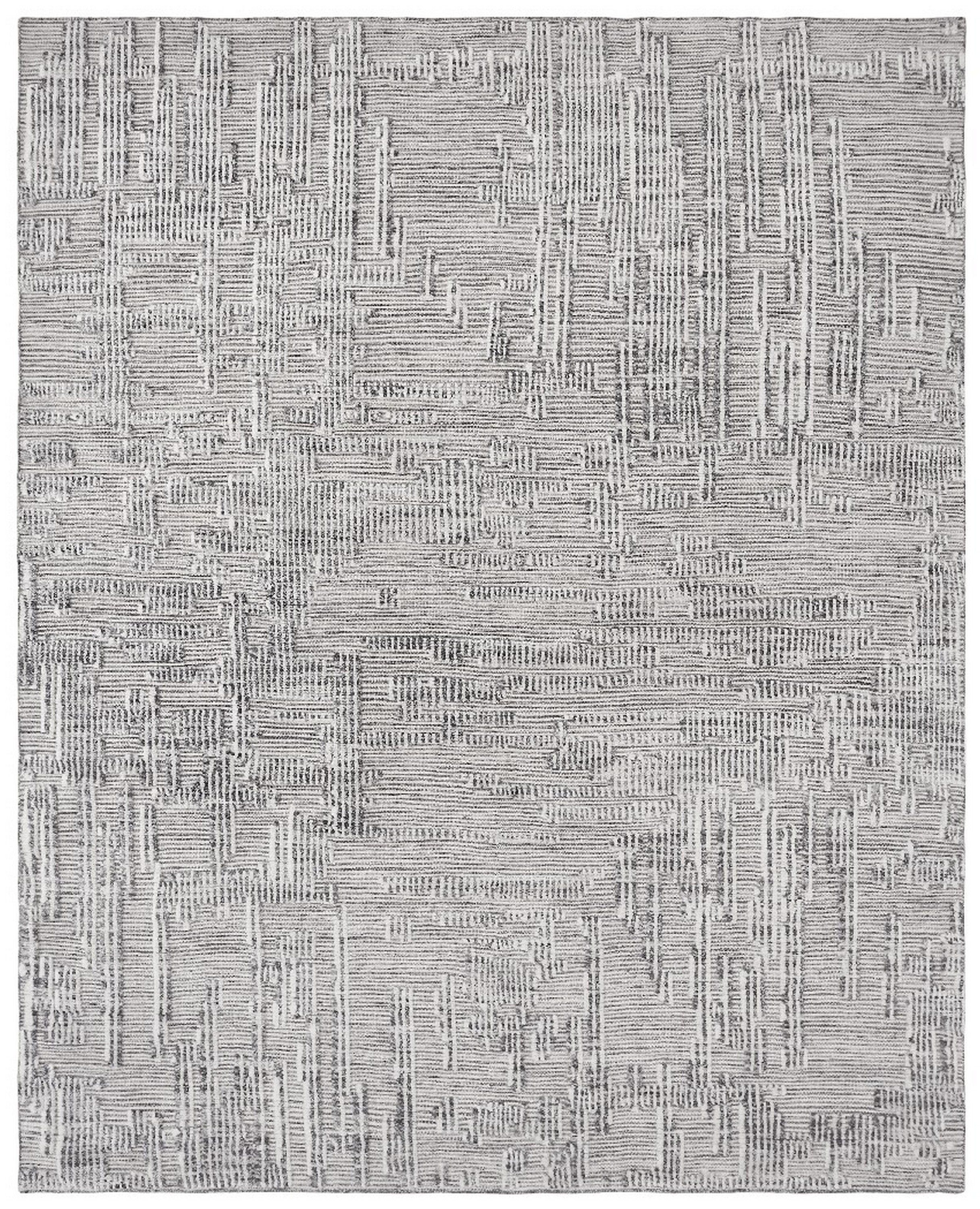EORC Ivory Hand Knotted Wool High-Low Rug