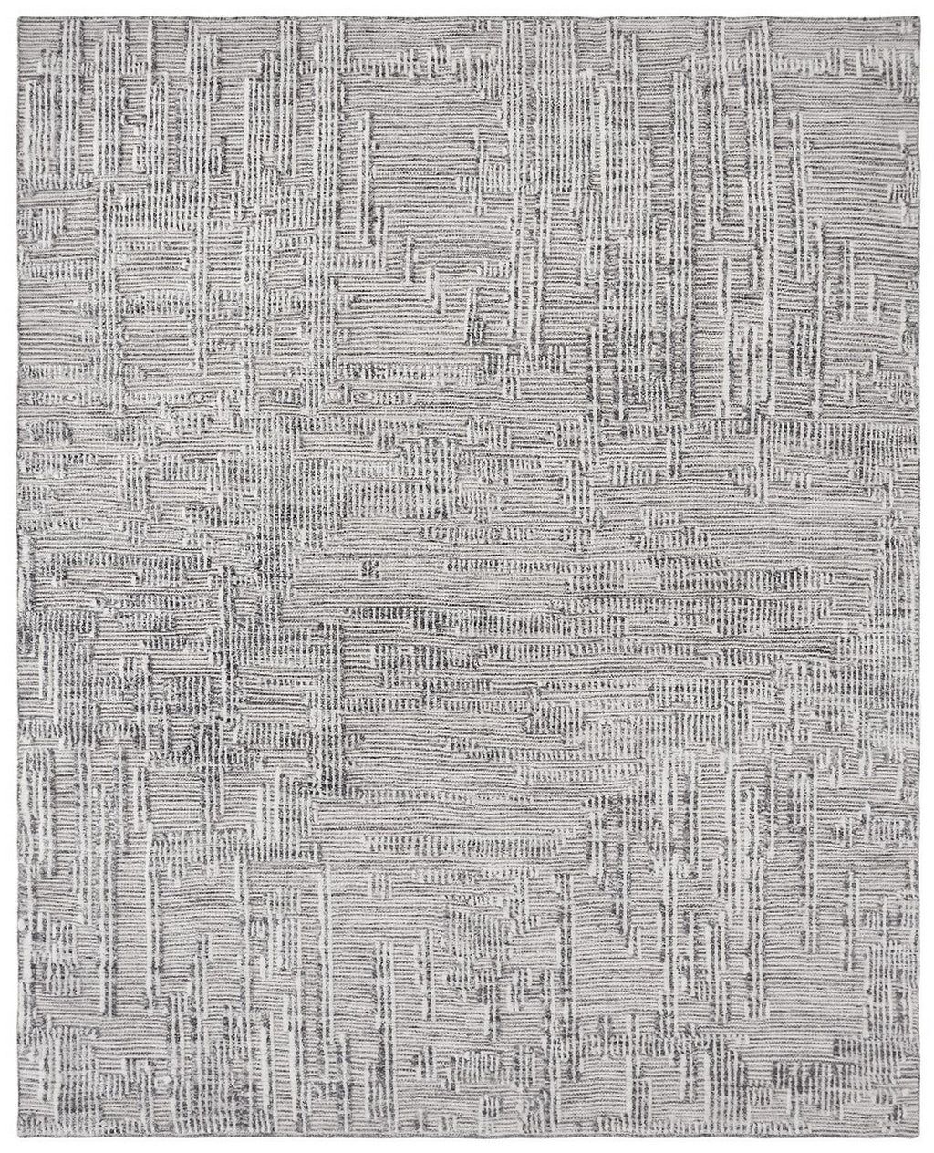 EORC Ivory Hand Knotted Wool High-Low Rug