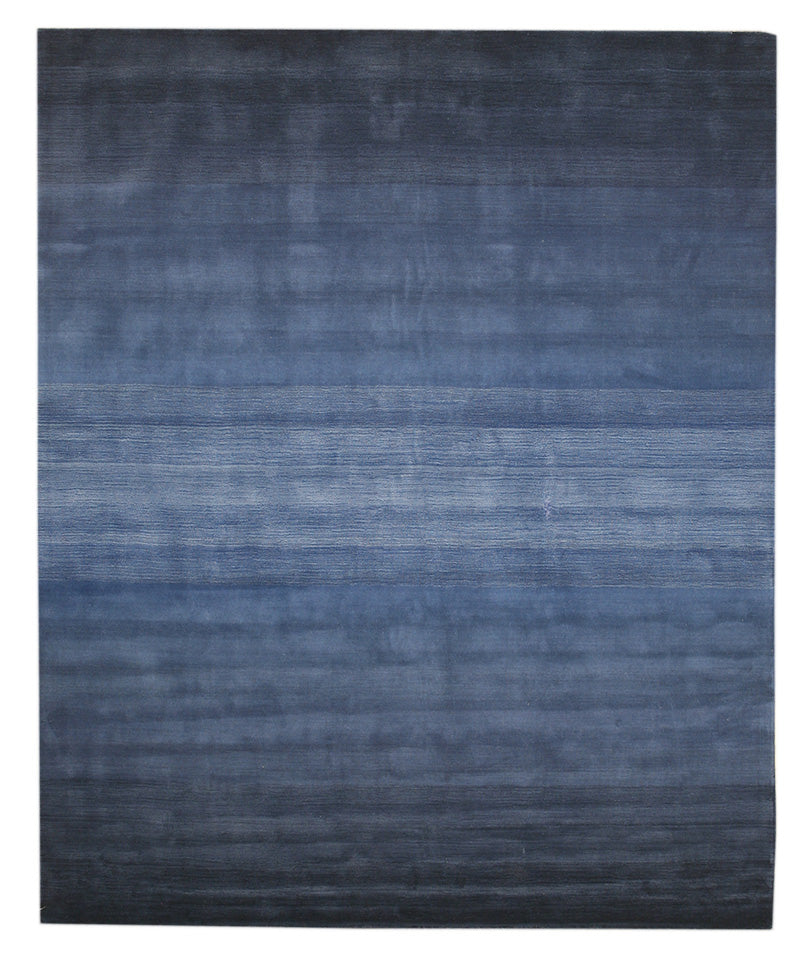 EORC Hand-tufted Wool Blue Transitional Abstract Horizon Rug