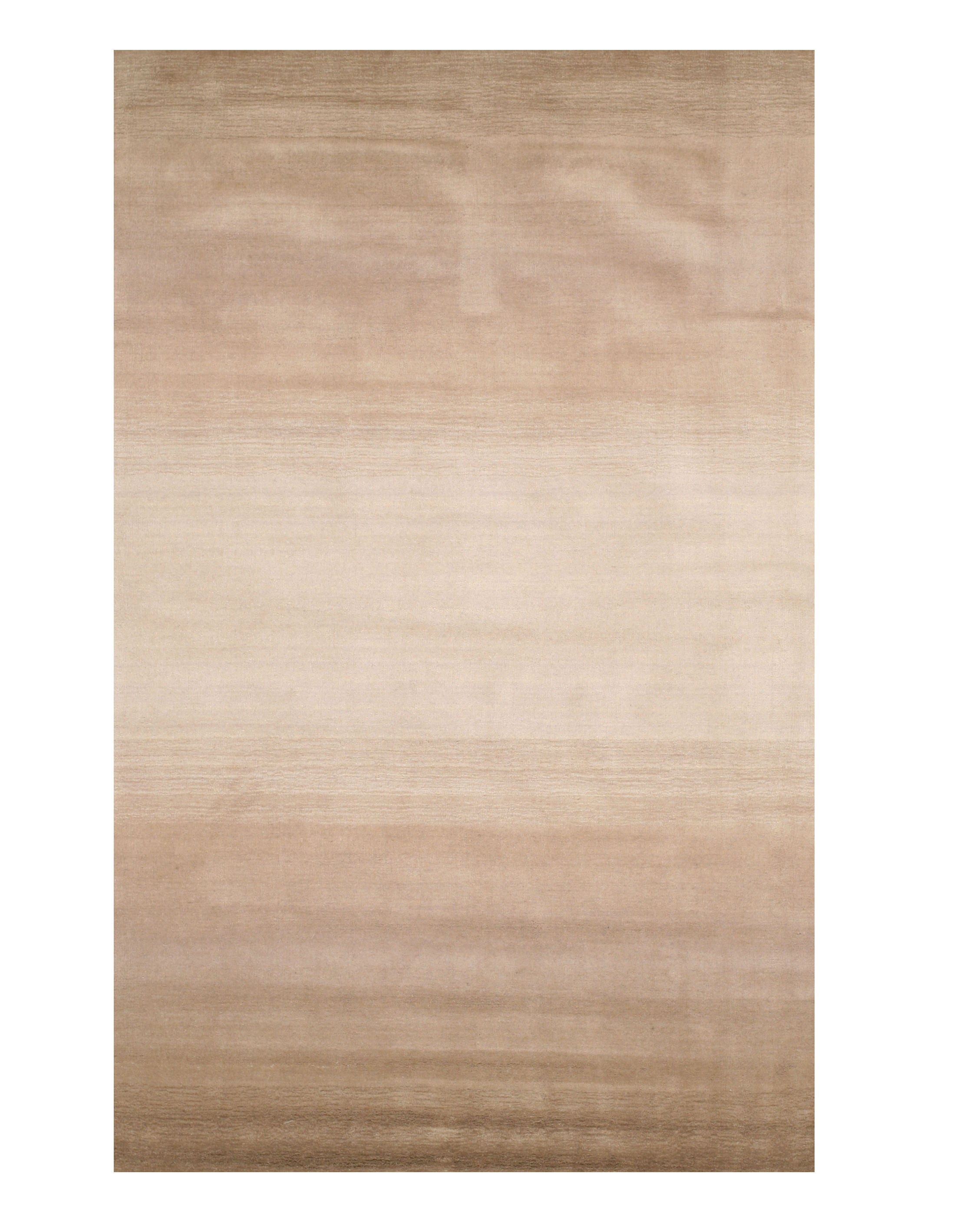EORC Handmade Wool Beige Transitional Stripe Horizon Rug