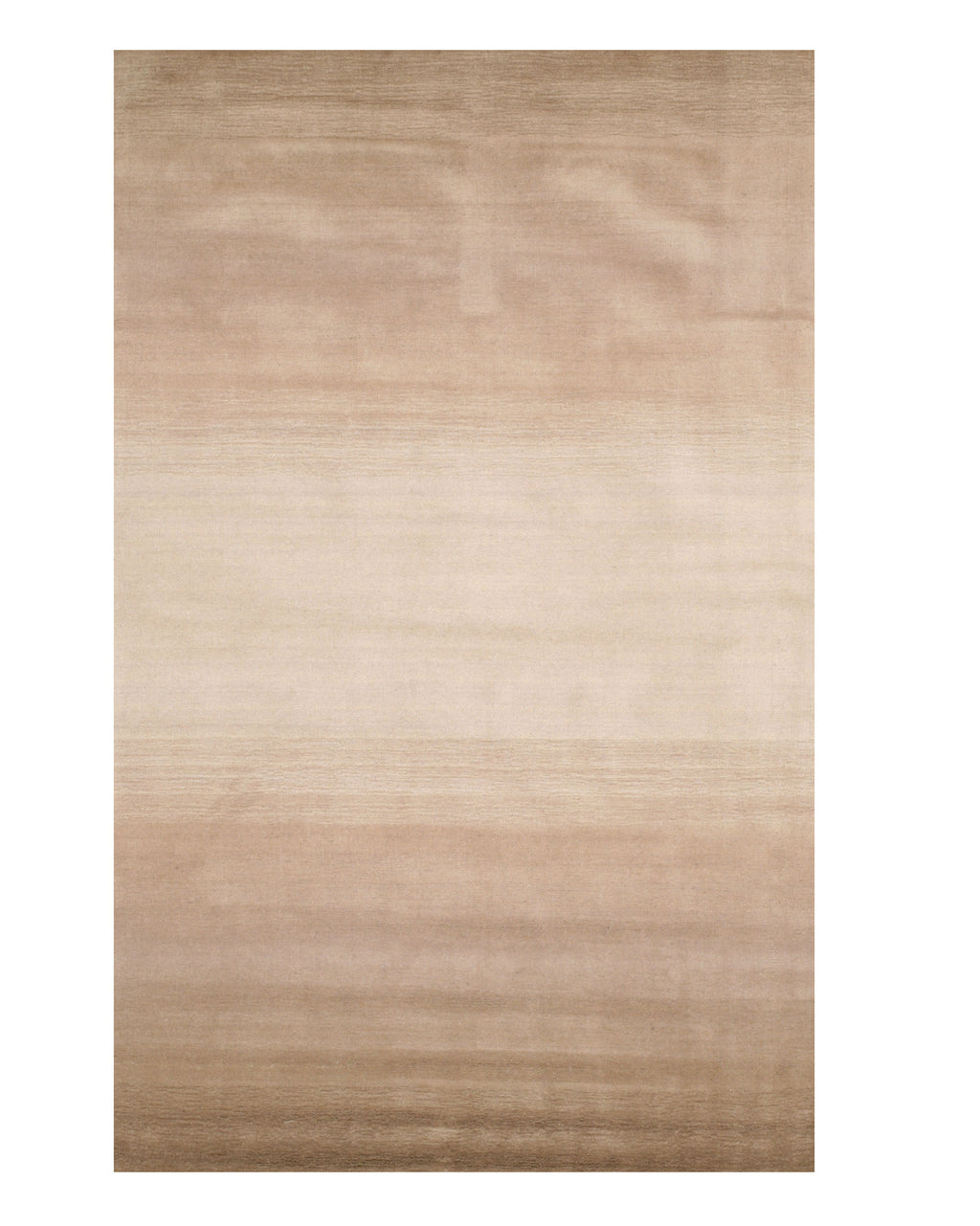EORC Handmade Wool Beige Transitional Stripe Horizon Rug