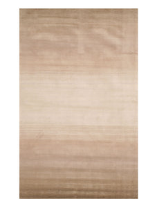 EORC Handmade Wool Beige Transitional Stripe Horizon Rug