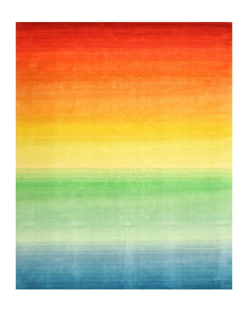 EORC Hand-tufted Wool Multicolored Contemporary Stripe Rainbow Rug