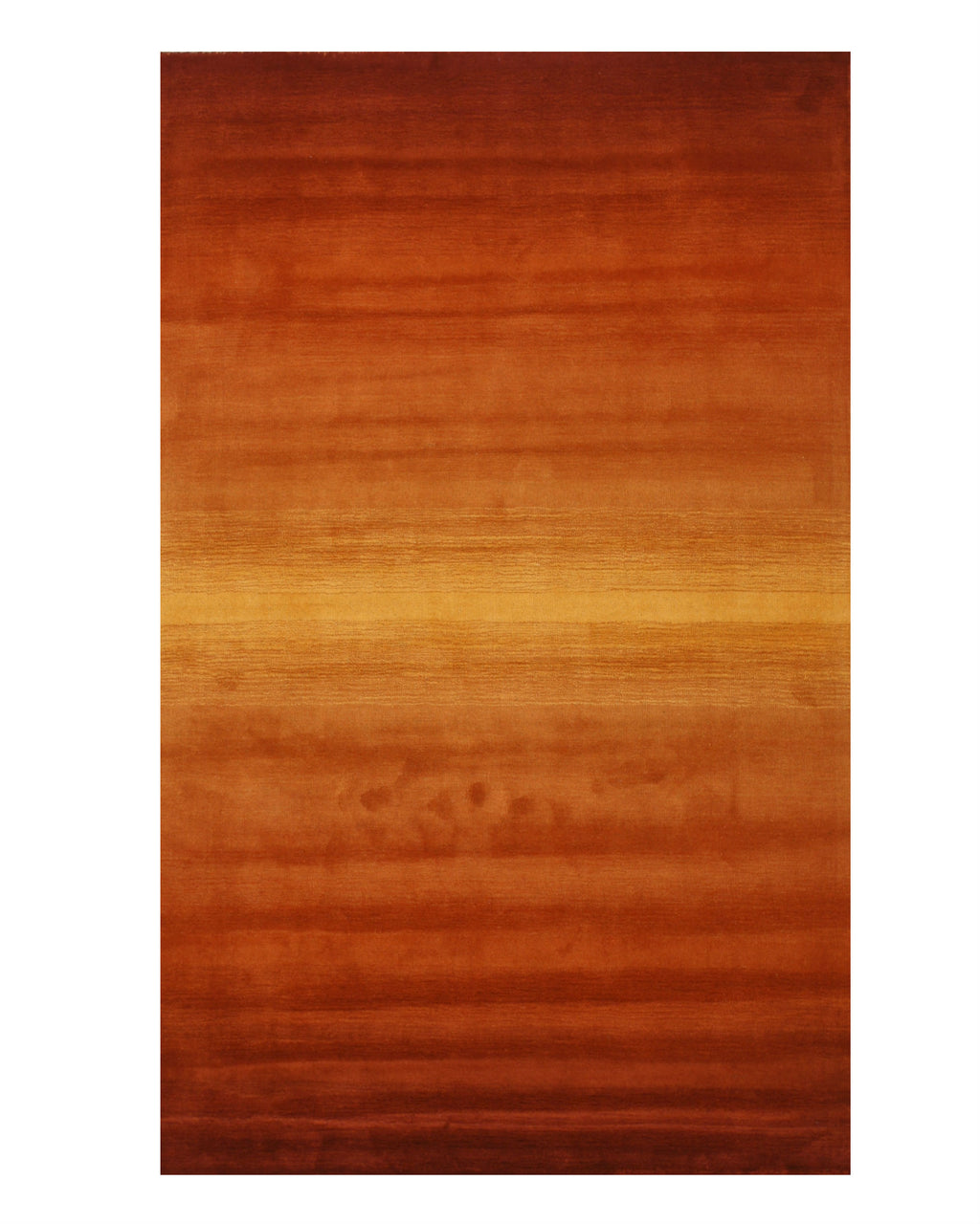 EORC Handmade Wool Orange Transitional Solid Horizon Rug