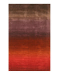 EORC Handmade Wool Red Contemporary Stripe Horizon Rug