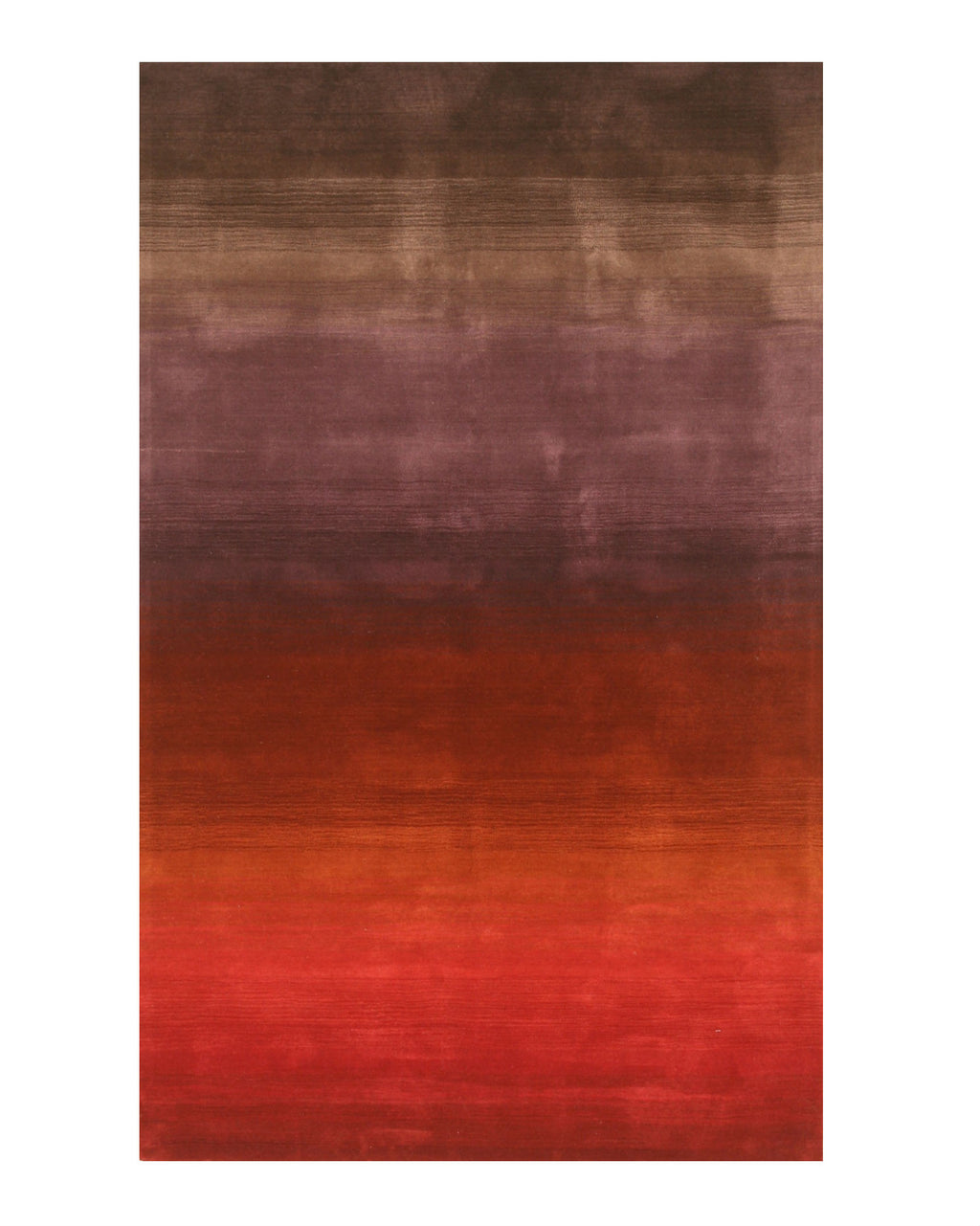 EORC Red Handmade Wool Horizon Rug