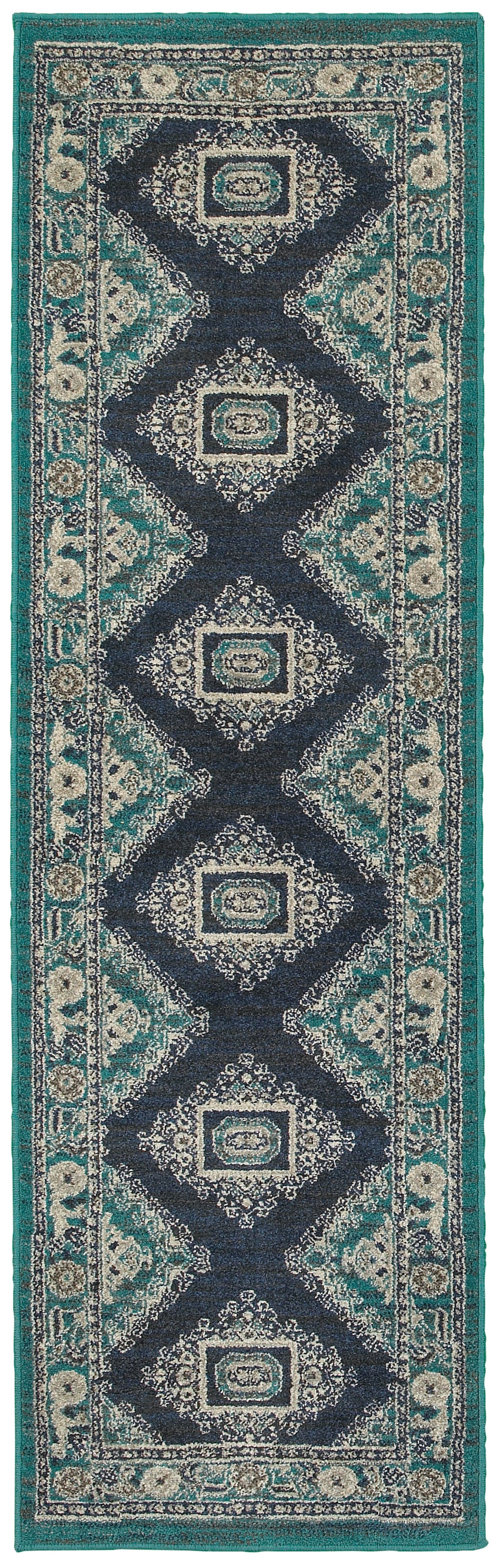 Oriental Weavers Highlands Blue/Ivory Medallion 6658A Area Rug