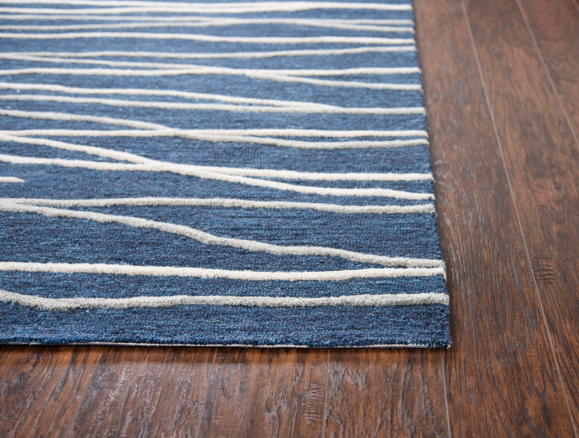 Rizzy Home Idyllic ID970A Navy Lines Area Rug