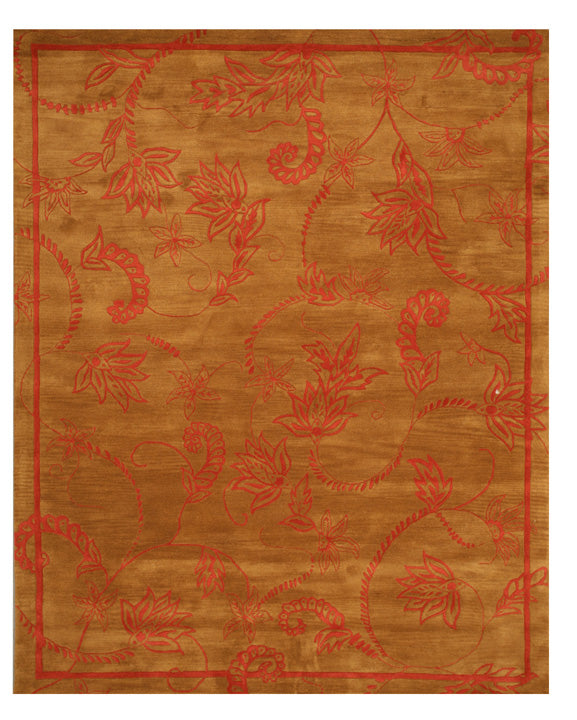 EORC Hand-tufted Wool Brown Contemporary Abstract Sandra Rug