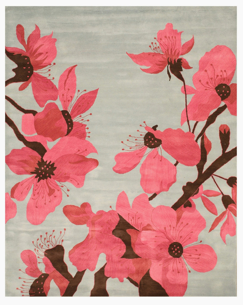 EORC Blue Hand-Tufted Wool Jasmine Rug  Round