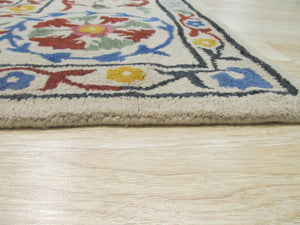 EORC Hand-tufted Wool Ivory Transitional Floral Suzani Rug