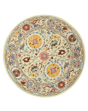 EORC Hand-tufted Wool Ivory Transitional Floral Suzani Rug