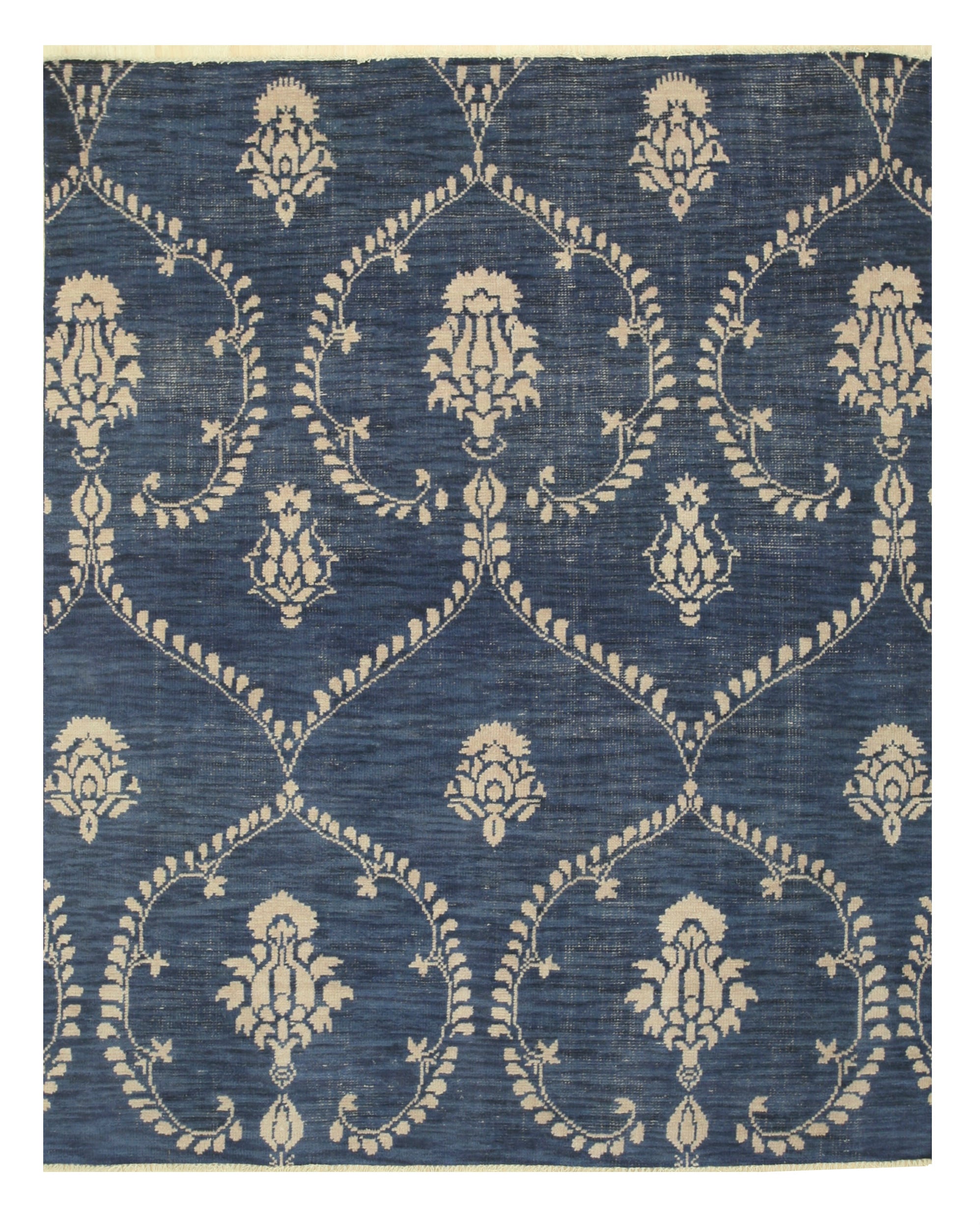 EORC Hand-knotted Wool Blue Traditional Oriental Royal Rug