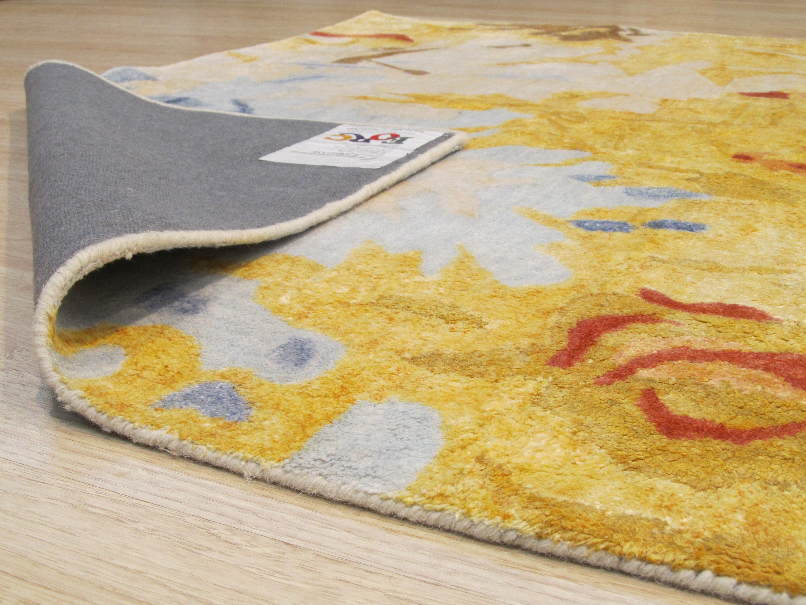 EORC Hand-tufted Gold Contemporary Abstract Palermo Rug