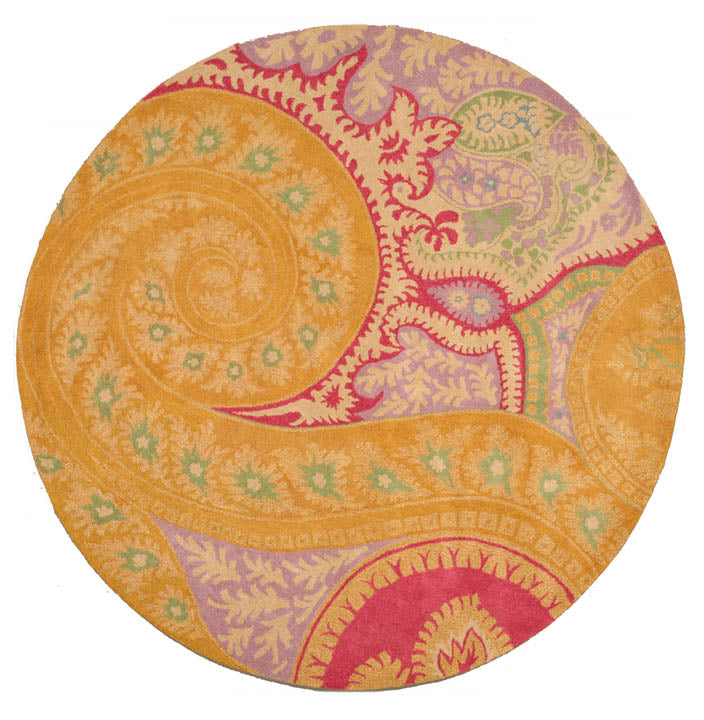 EORC Hand-tufted Wool Orange Contemporary Abstract Paisley Rug
