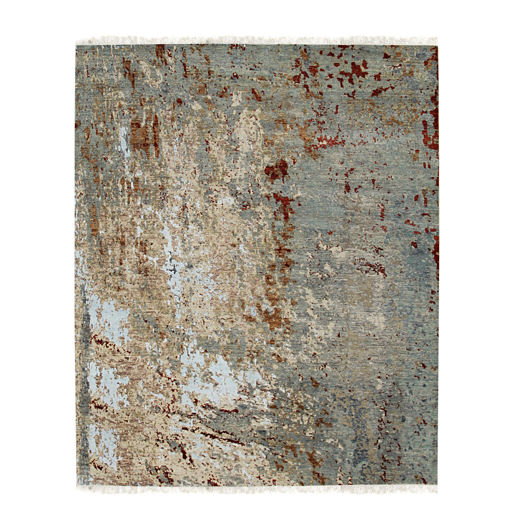 EORC Gray Hand Knotted Wool Galaxy Rug