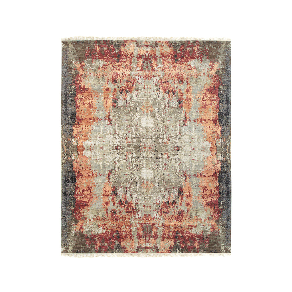 EORC Gray Hand Knotted Wool Galaxy Rug