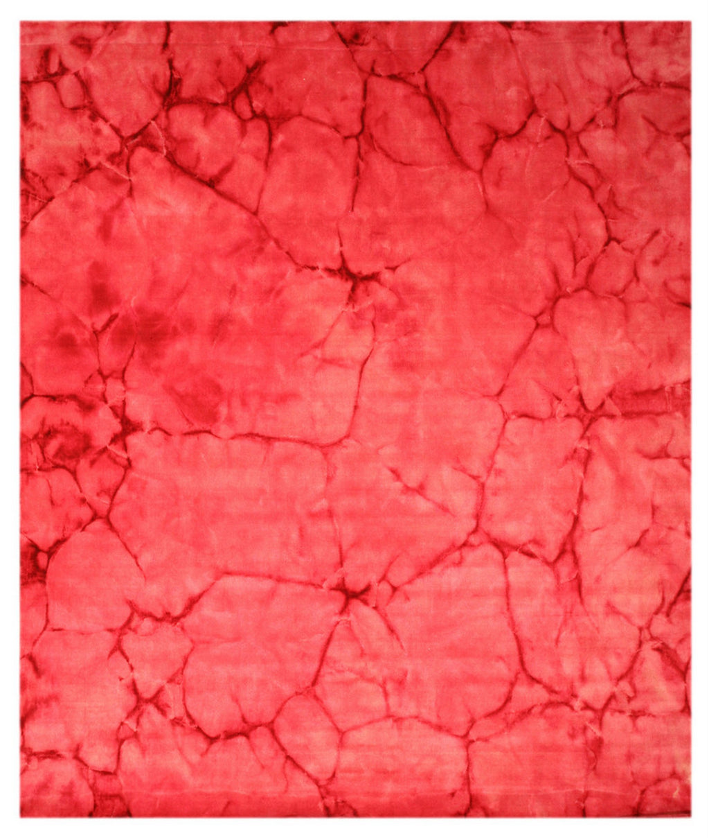 EORC Pink Handmade Wool Dip Dyed Rug