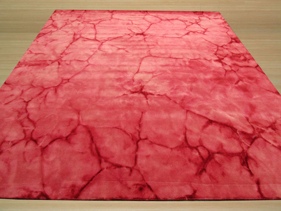 EORC Handmade Wool Pink Contemporary Abstract Dip Dyed Rug