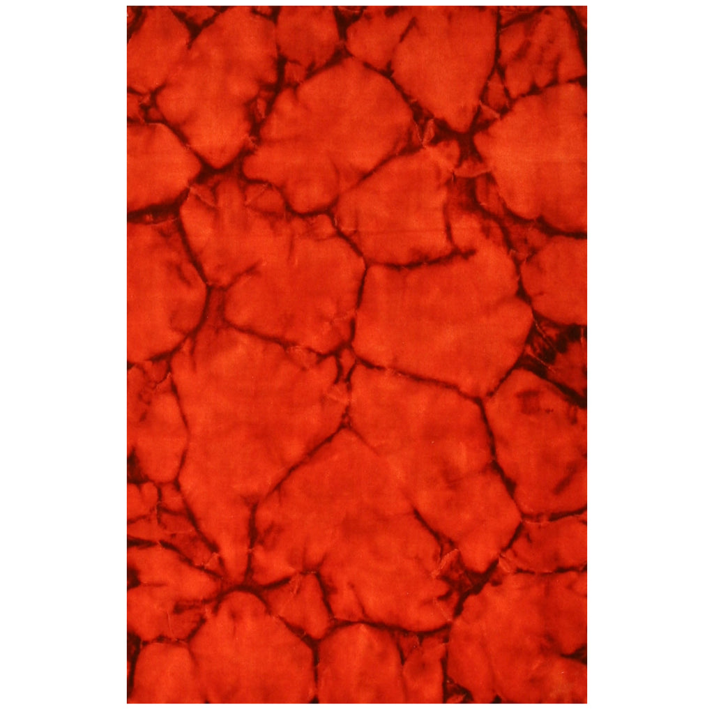 EORC Handmade Wool Red Contemporary Abstract Dip Dyed Rug