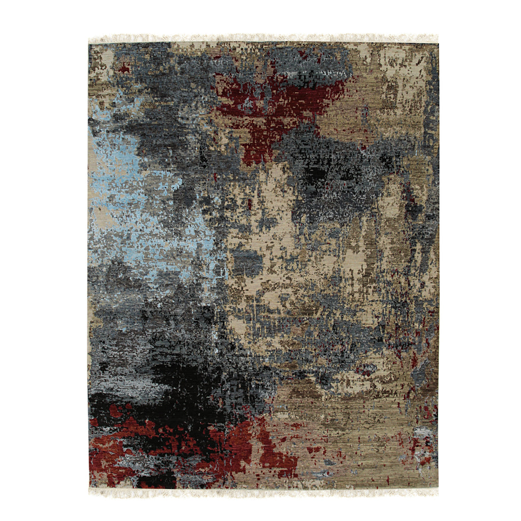 EORC Charcoal Hand Knotted Wool Galaxy Rug