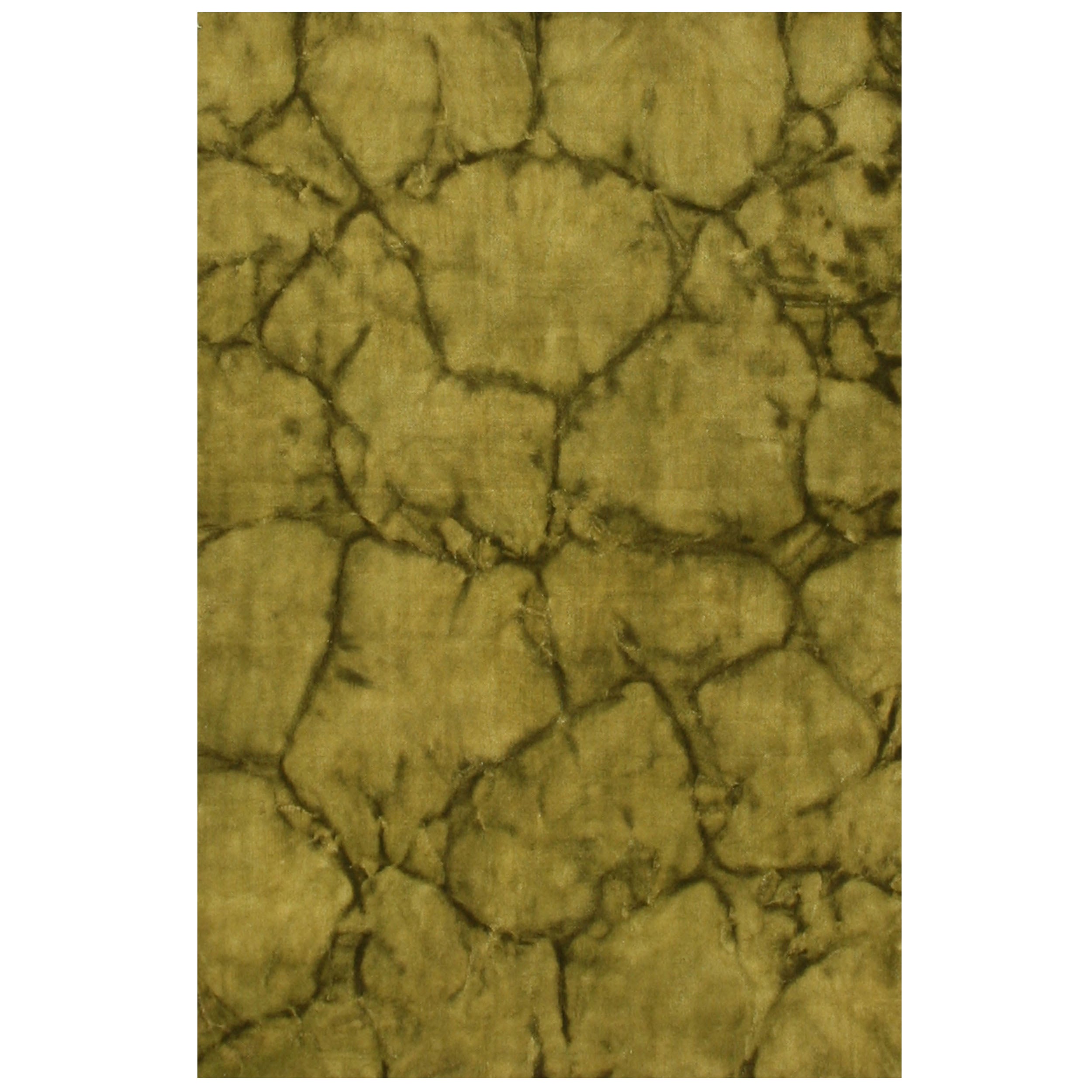 EORC Handmade Wool Green Contemporary Abstract Dip Dyed Rug
