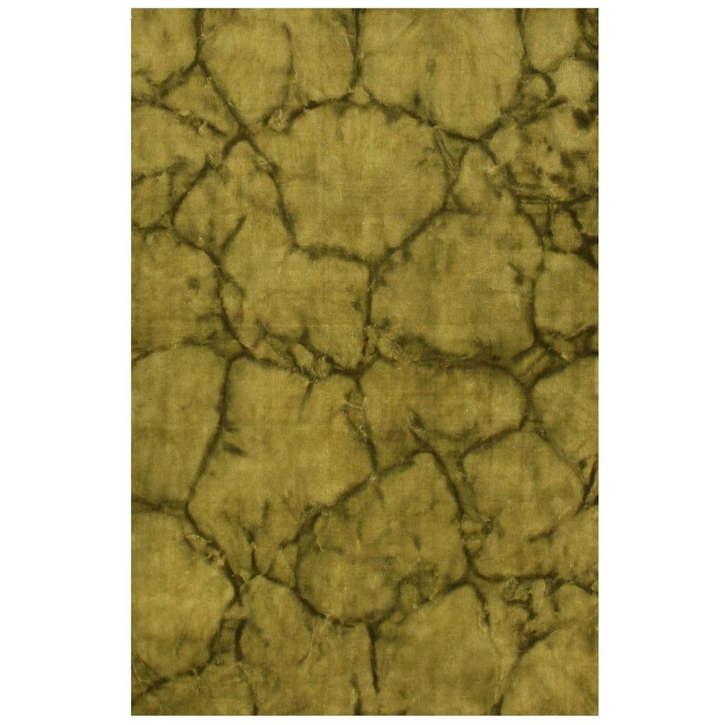 EORC Handmade Wool Green Contemporary Abstract Dip Dyed Rug