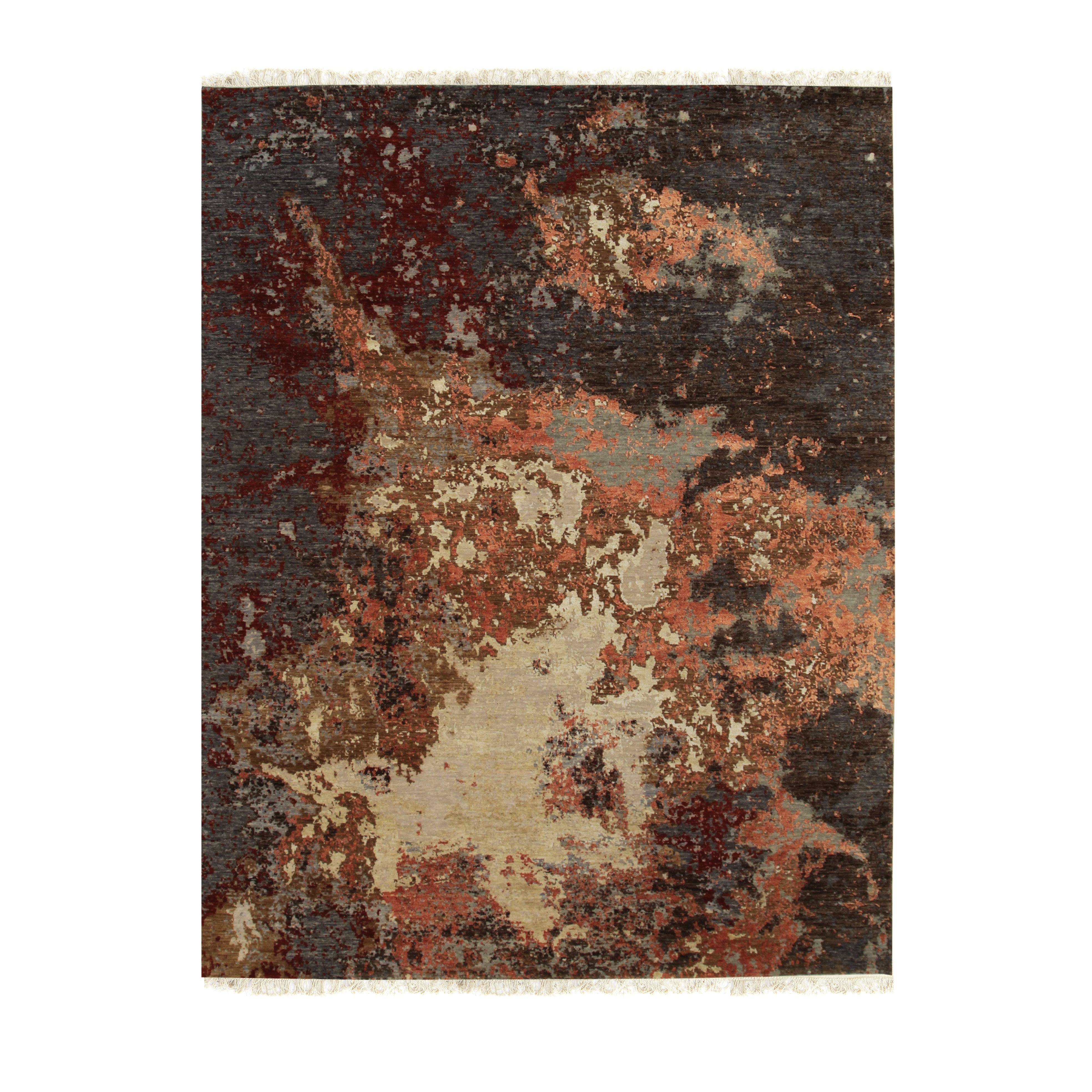 EORC Charcoal Hand Knotted Wool Galaxy Rug