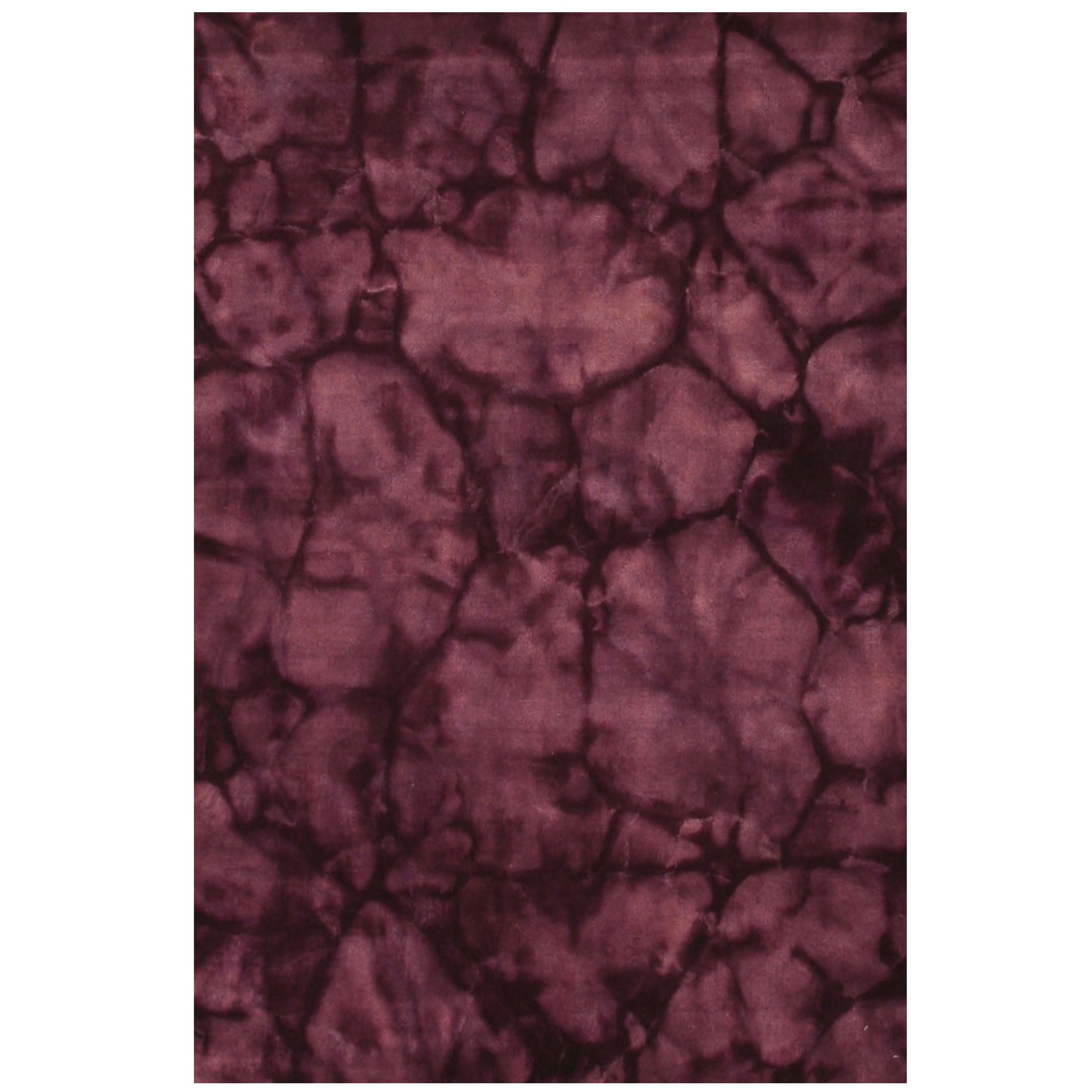 EORC Purple Handmade Wool Dip Dyed Rug