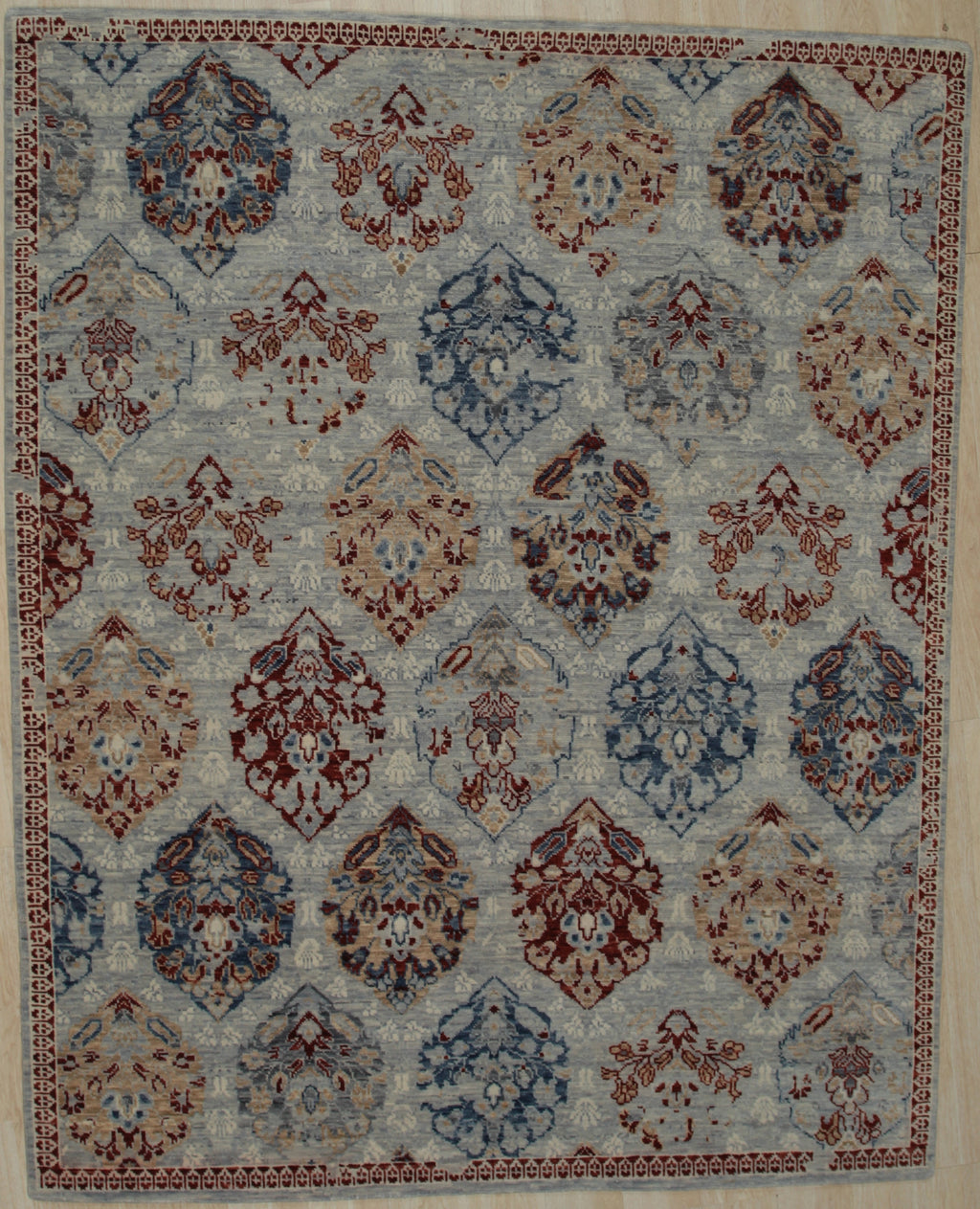EORC Light Blue Hand Knotted Wool Galaxy Rug