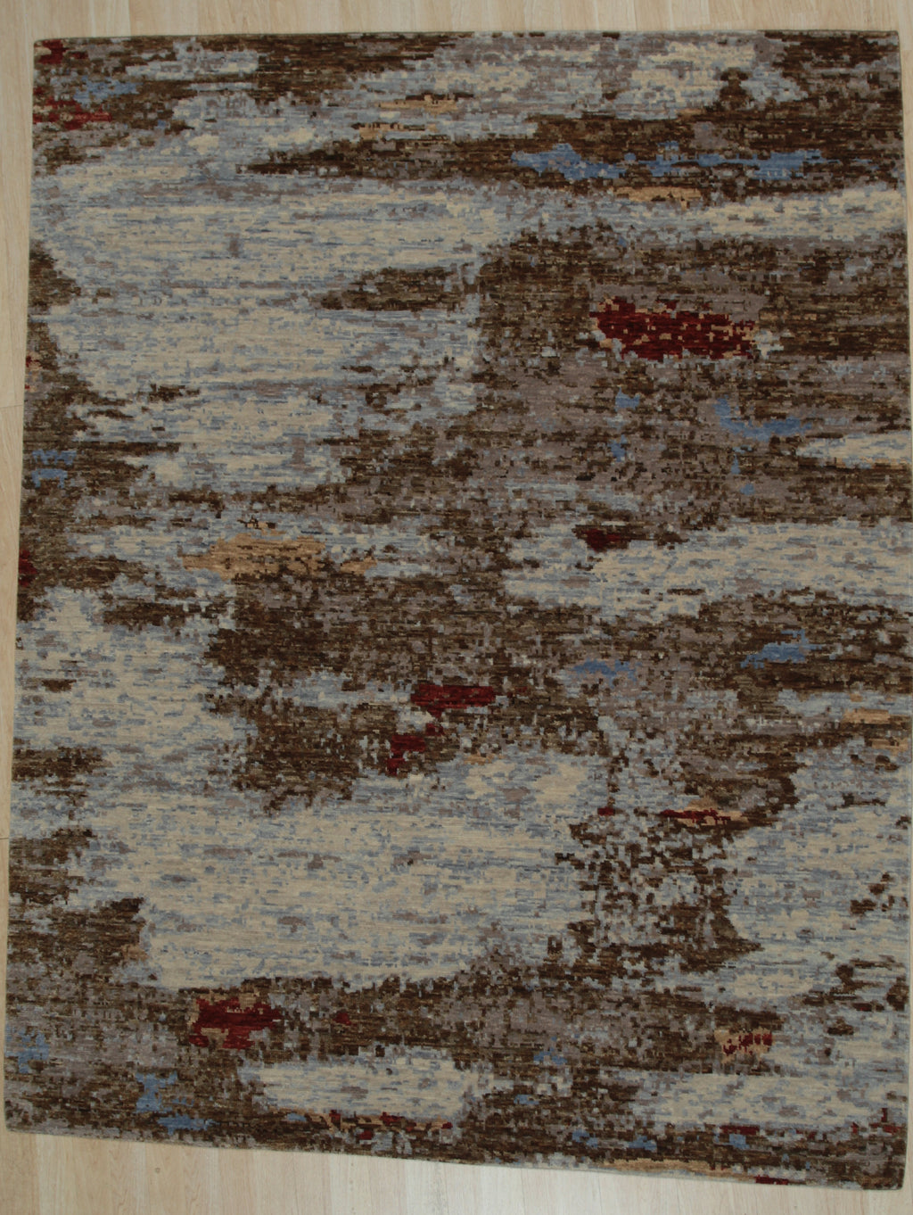 EORC Brown Hand Knotted Wool Galaxy Rug
