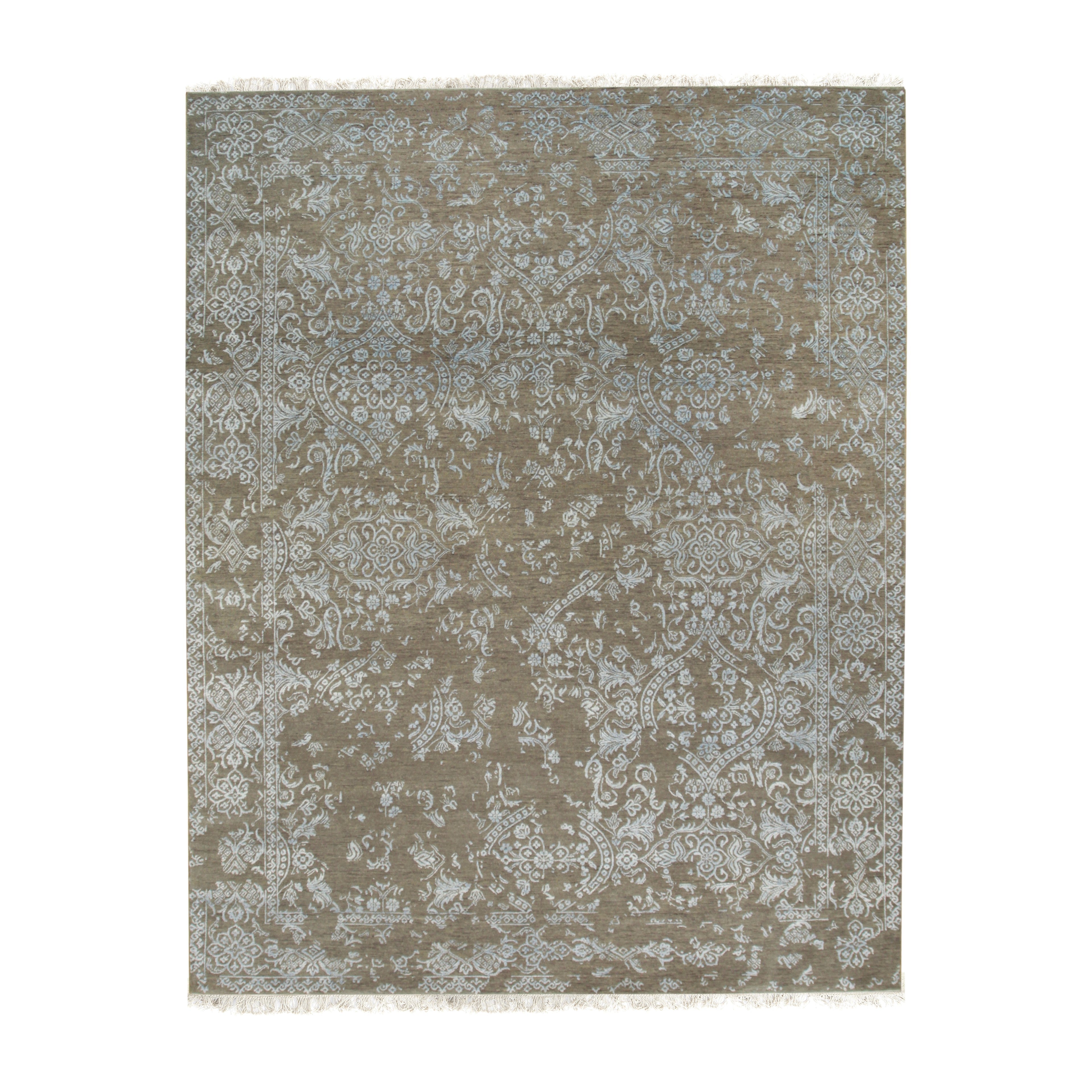 EORC Gray Hand Knotted Wool Galaxy Rug