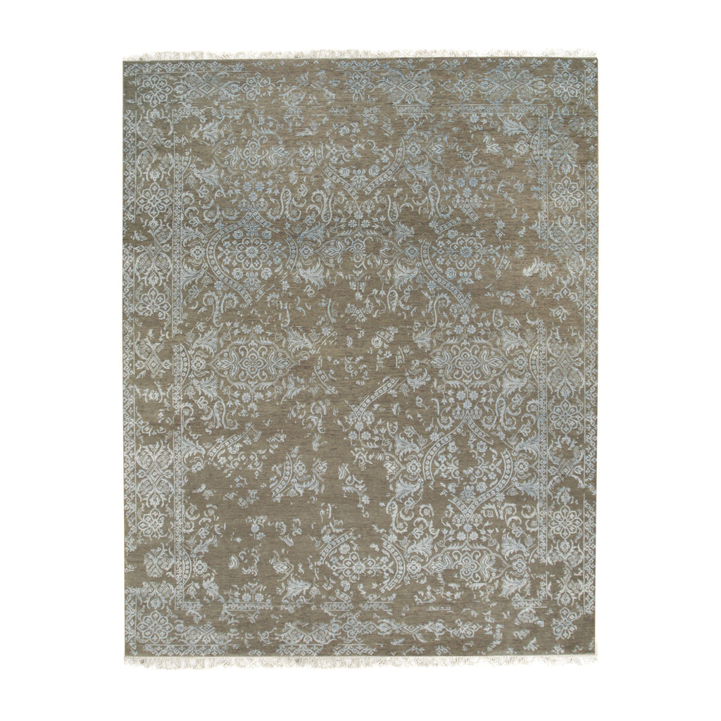 EORC Gray Hand Knotted Wool Galaxy Rug