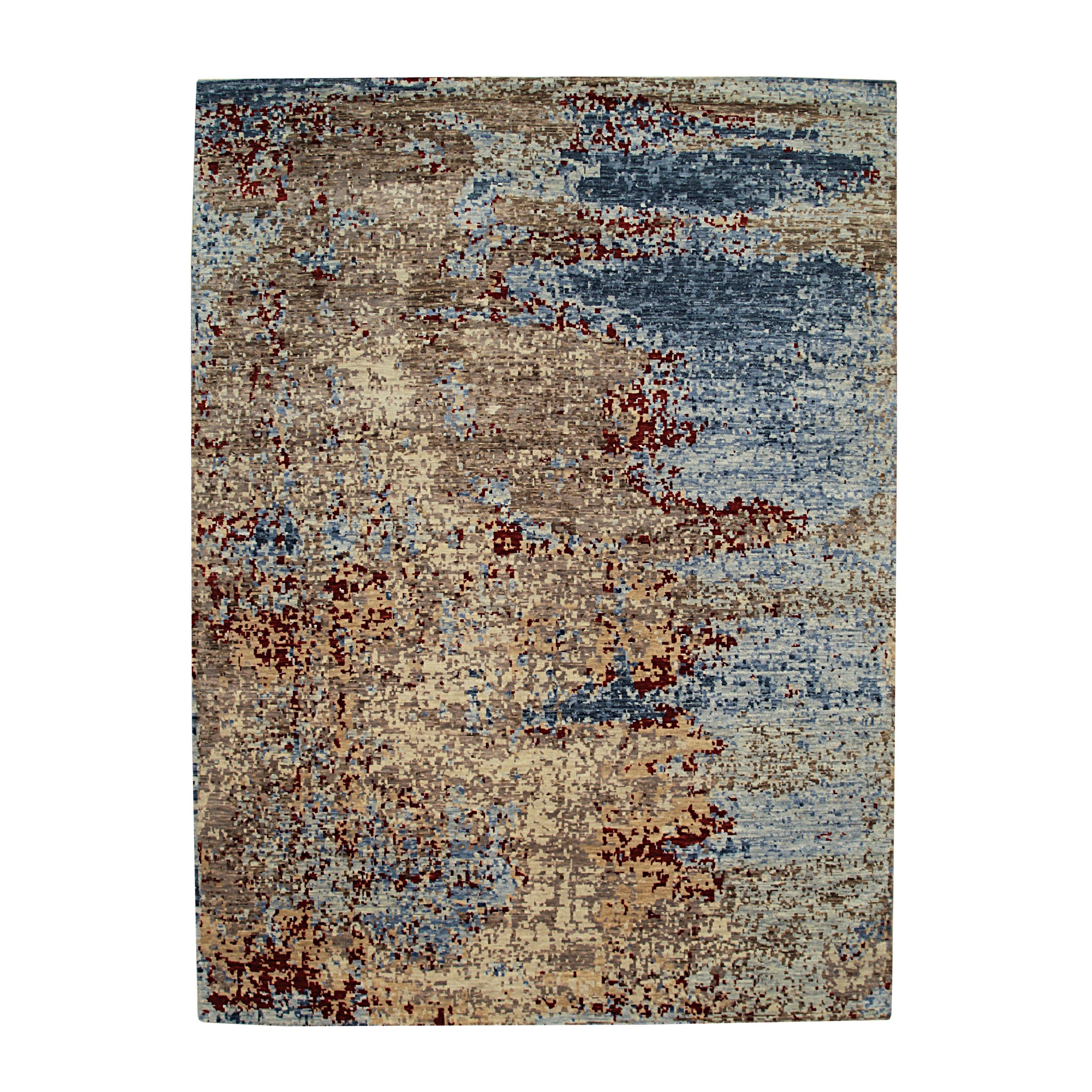 EORC Gray Hand Knotted Wool Galaxy Rug