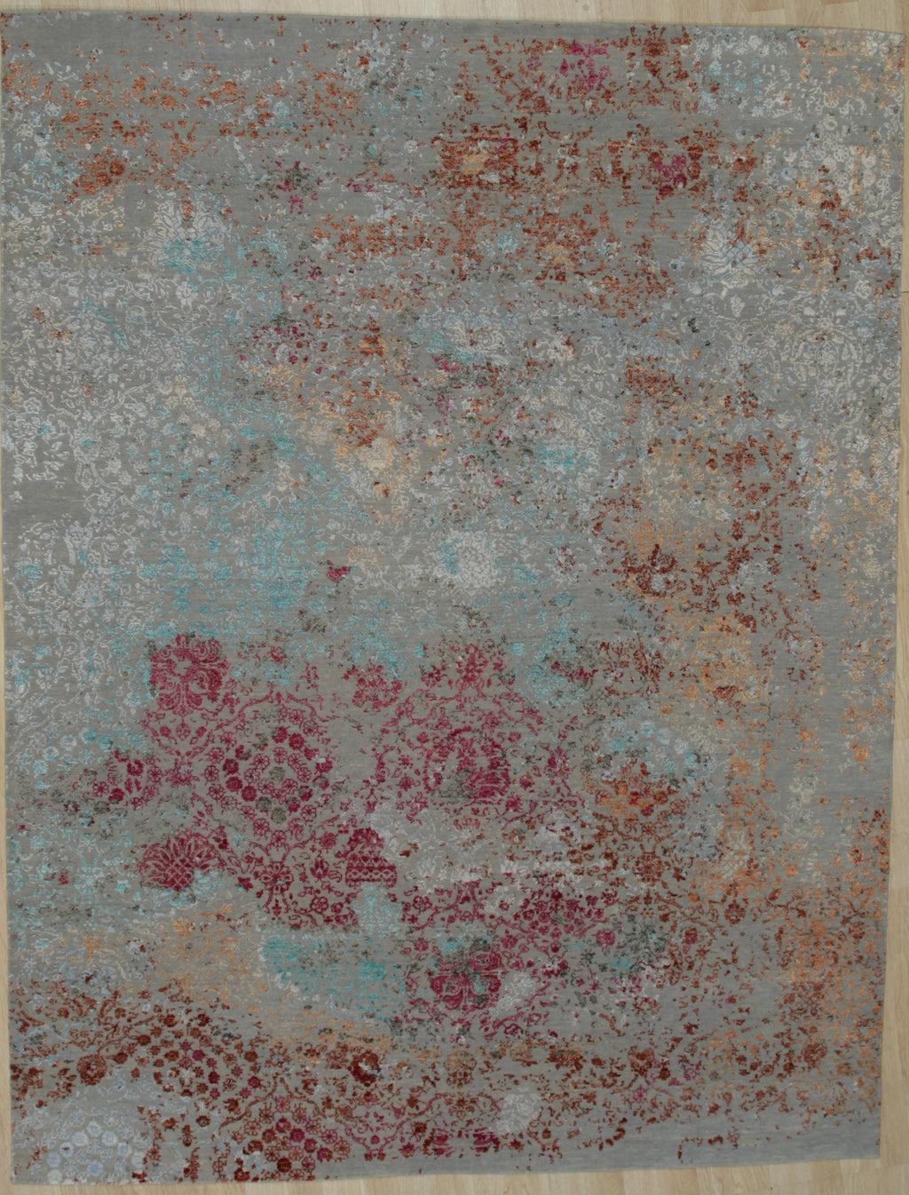 EORC Silver Hand Knotted Wool Galaxy Rug