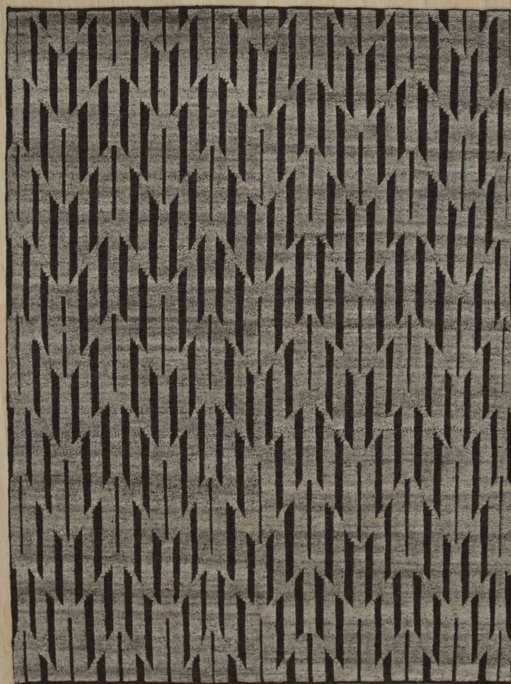 EORC Gray Hand Knotted Wool Knot Rug