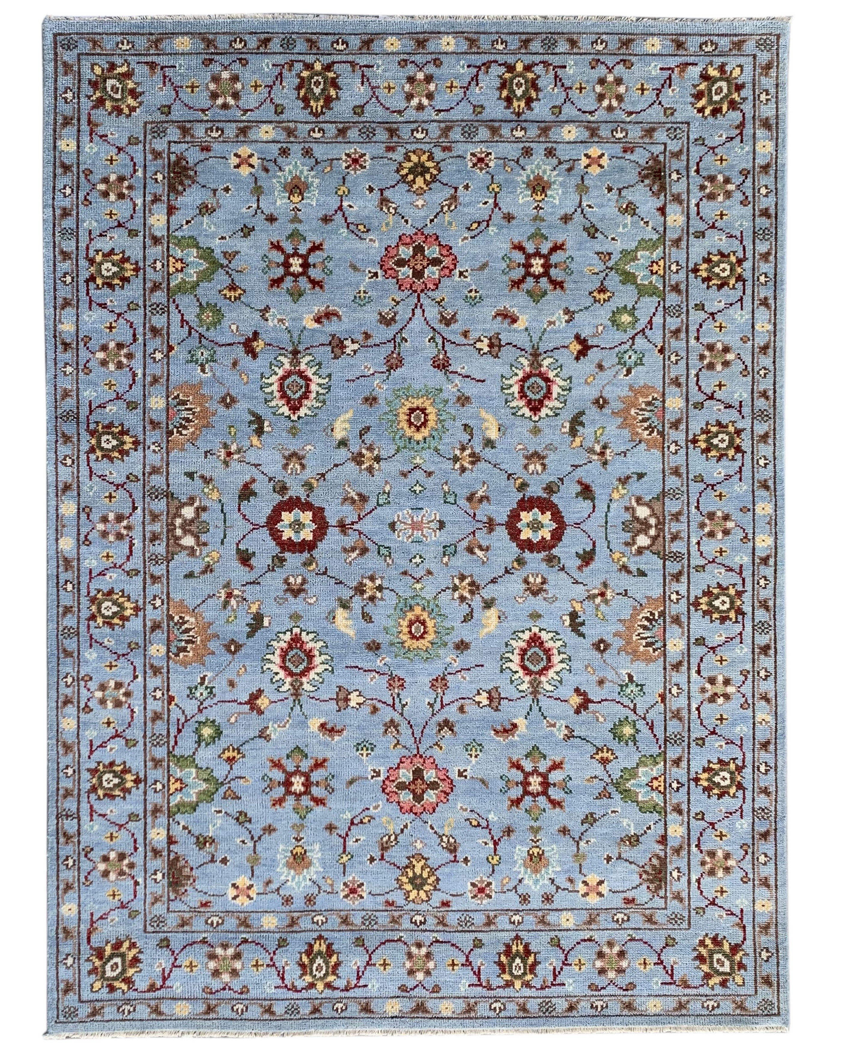 EORC Sky Blue Hand Knotted Wool Bidjar Collection Rug