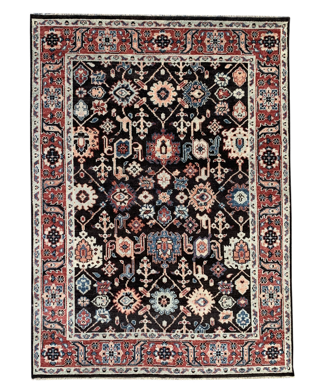 EORC Brown/Red Hand Knotted Wool Serapi Rug