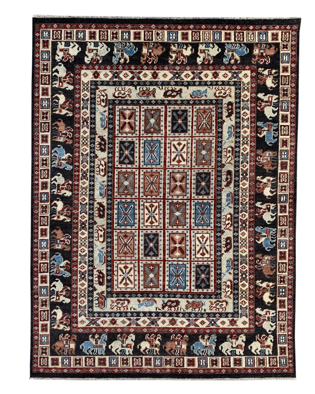 EORC Brown Hand Knotted Wool Serapi Rug
