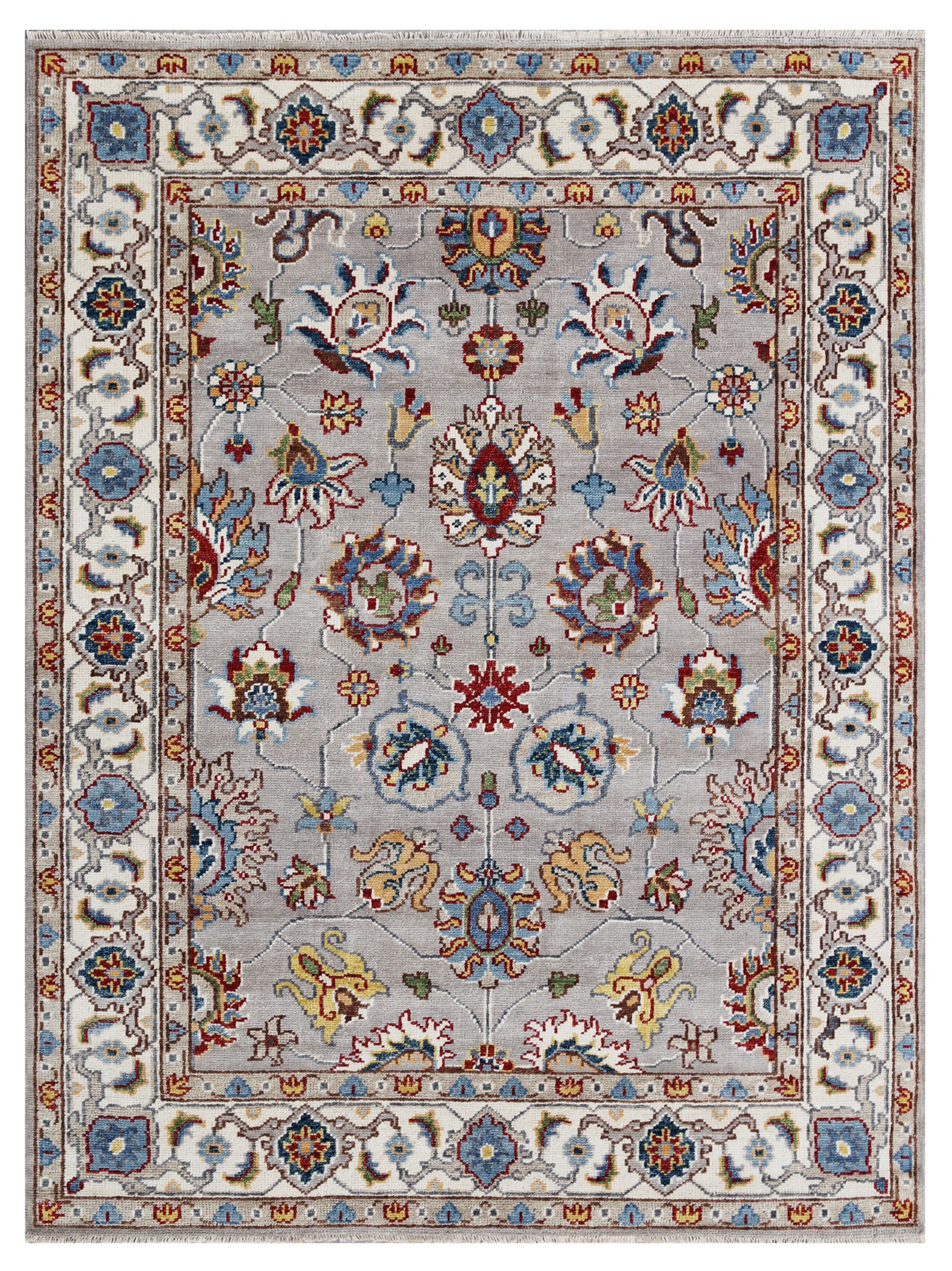 EORC Gray Hand Knotted Wool Tabriz Rug