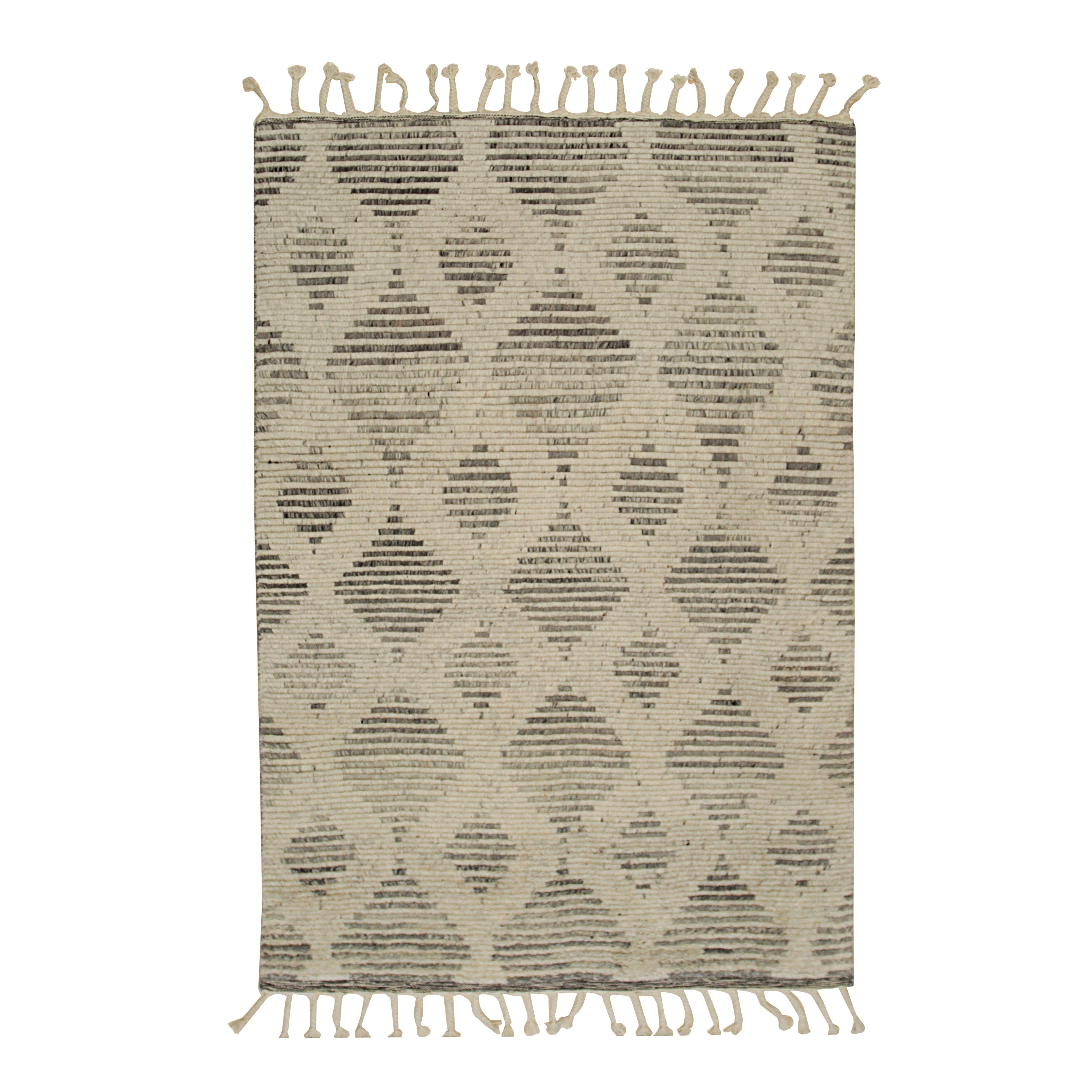 EORC Beige Hand Knotted Wool Knot Rug