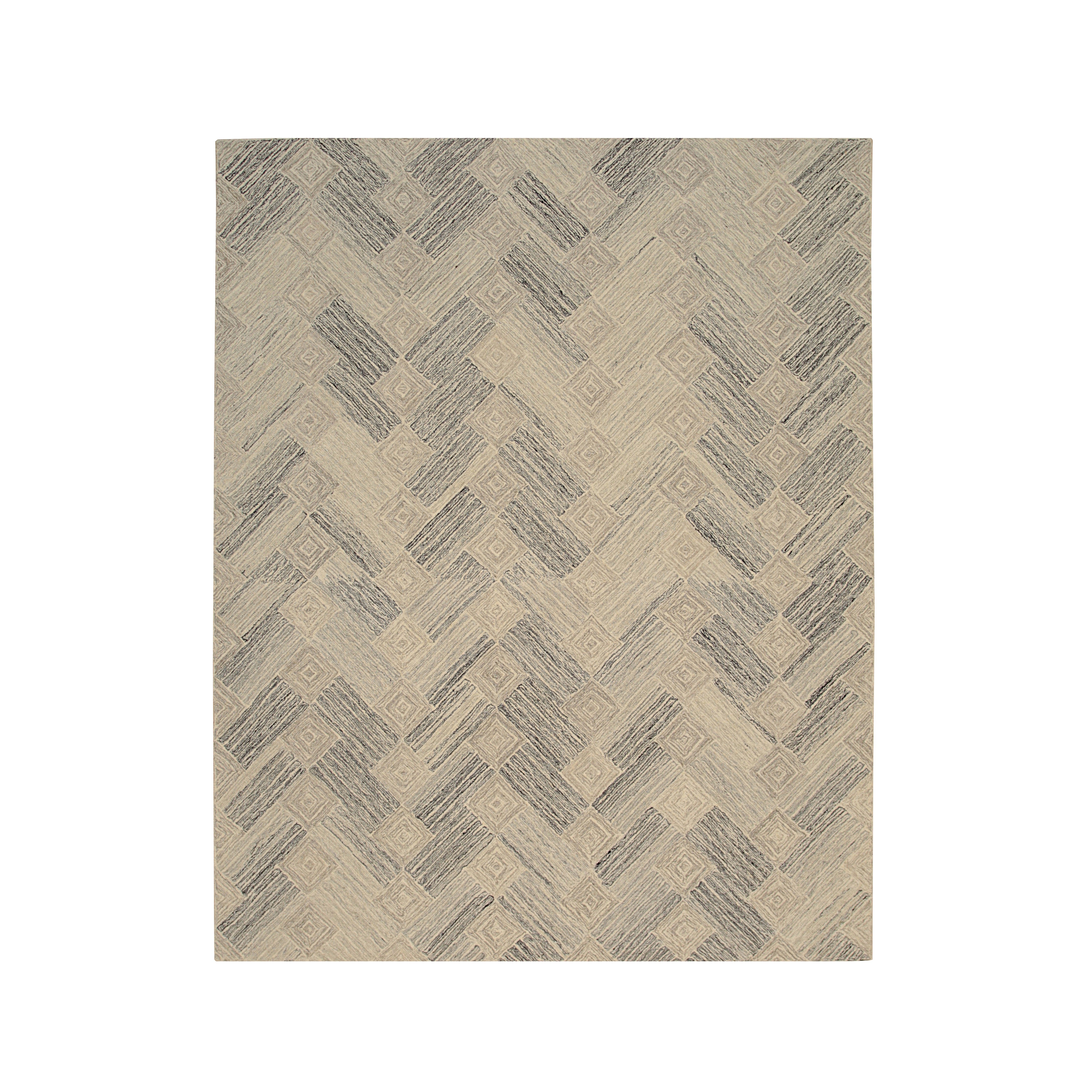 EORC Multi Gray Hand-Tufted Wool Tufted Rug