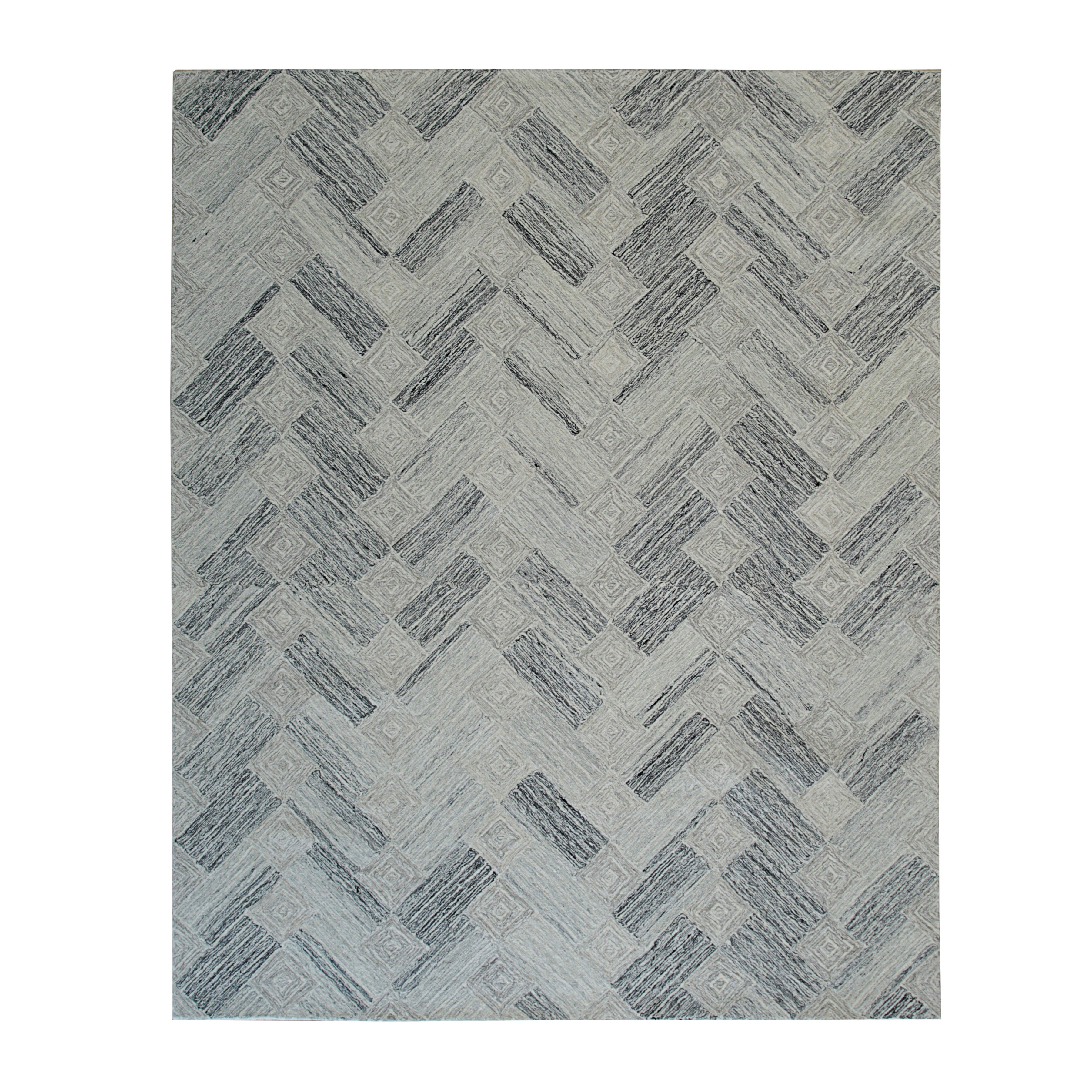 EORC Multi Gray Hand-Tufted Wool Tufted Rug