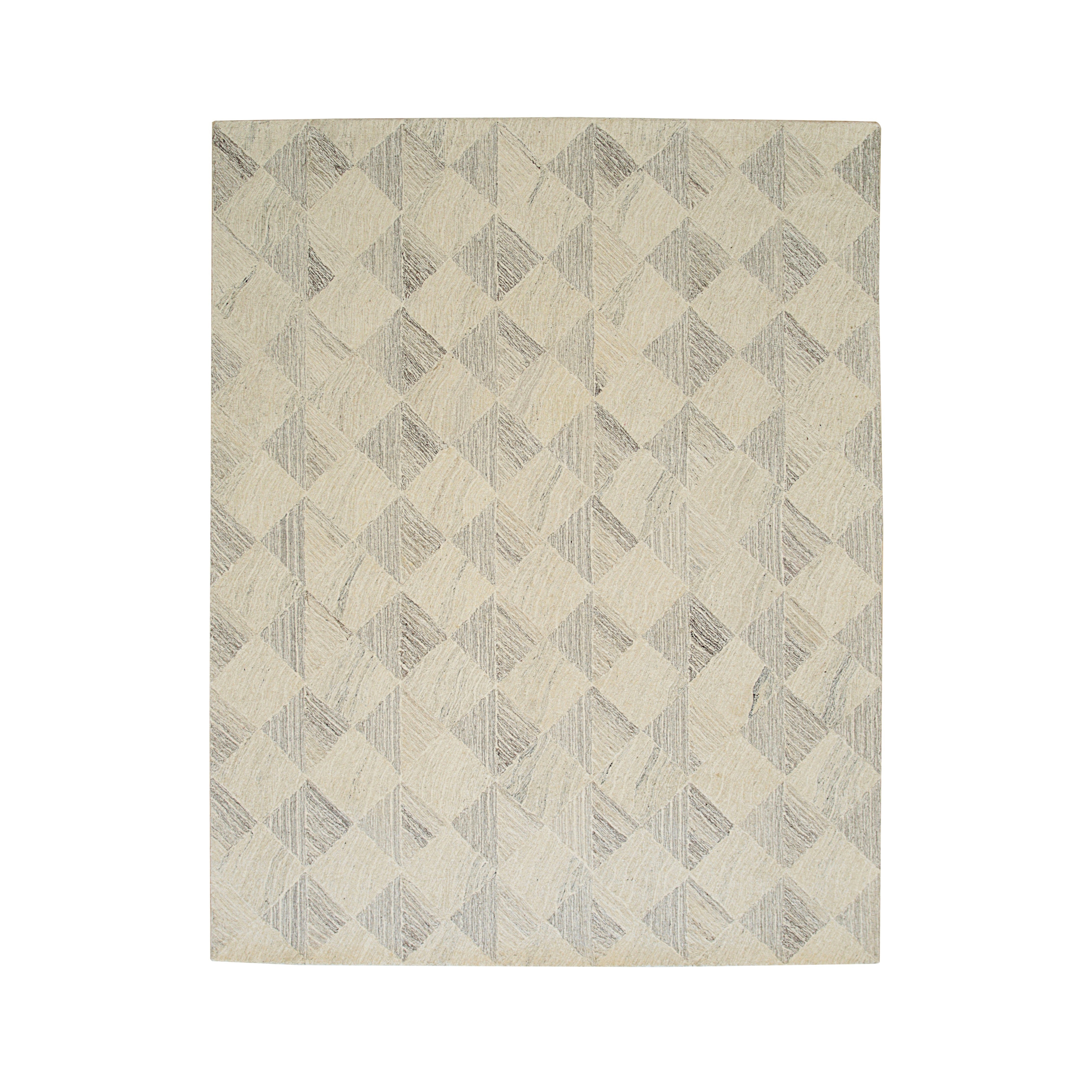 EORC Multi Gray Hand-Tufted Wool Tufted Rug