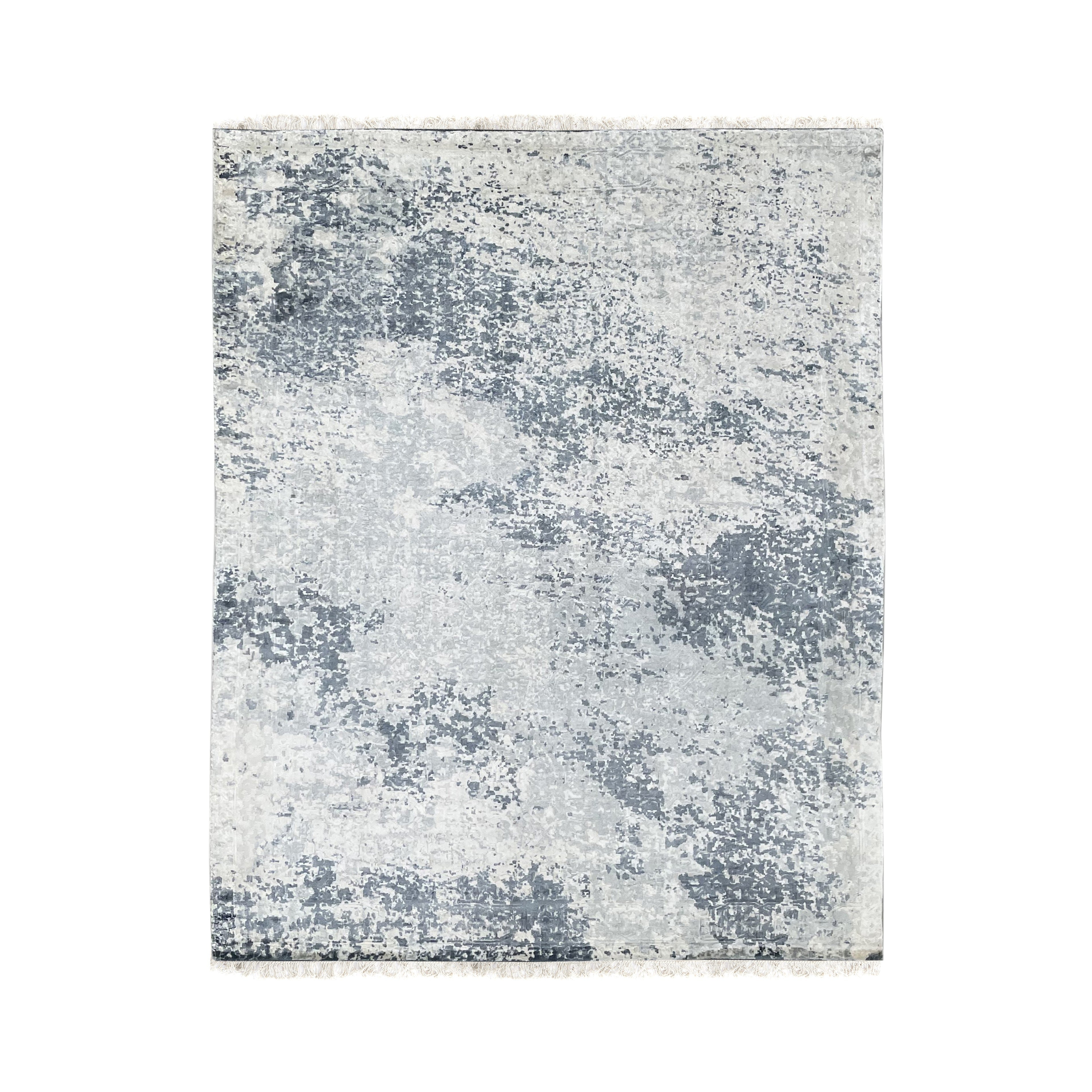 EORC Ivory/Gray Hand Knotted Wool Rug