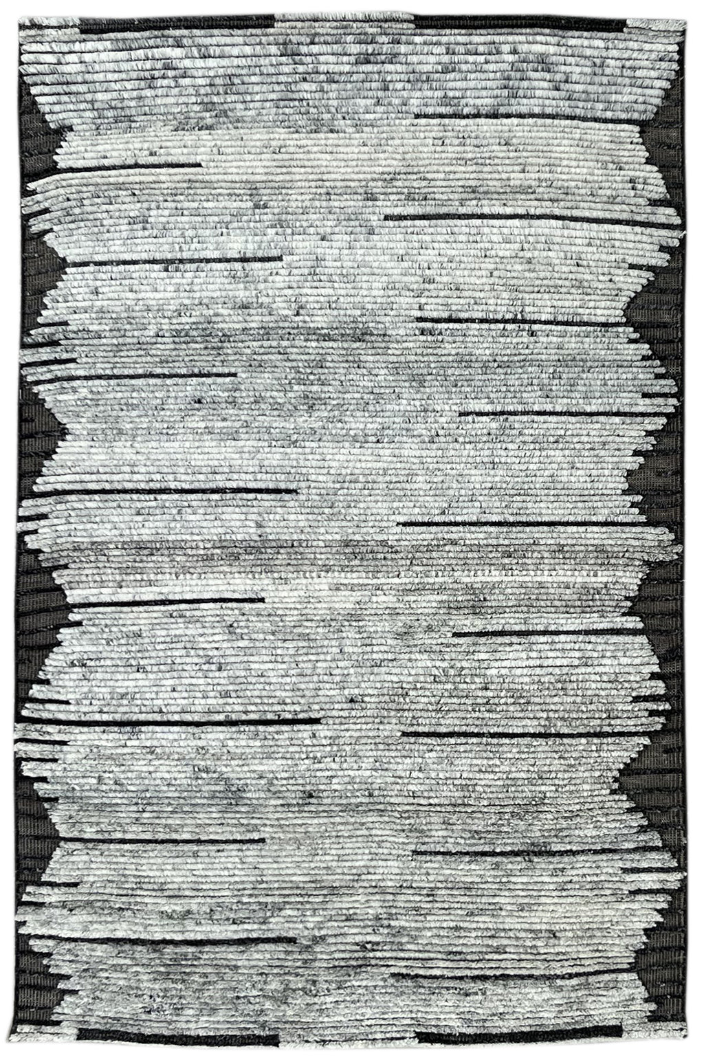 EORC Gray Hand Knotted Wool Rug