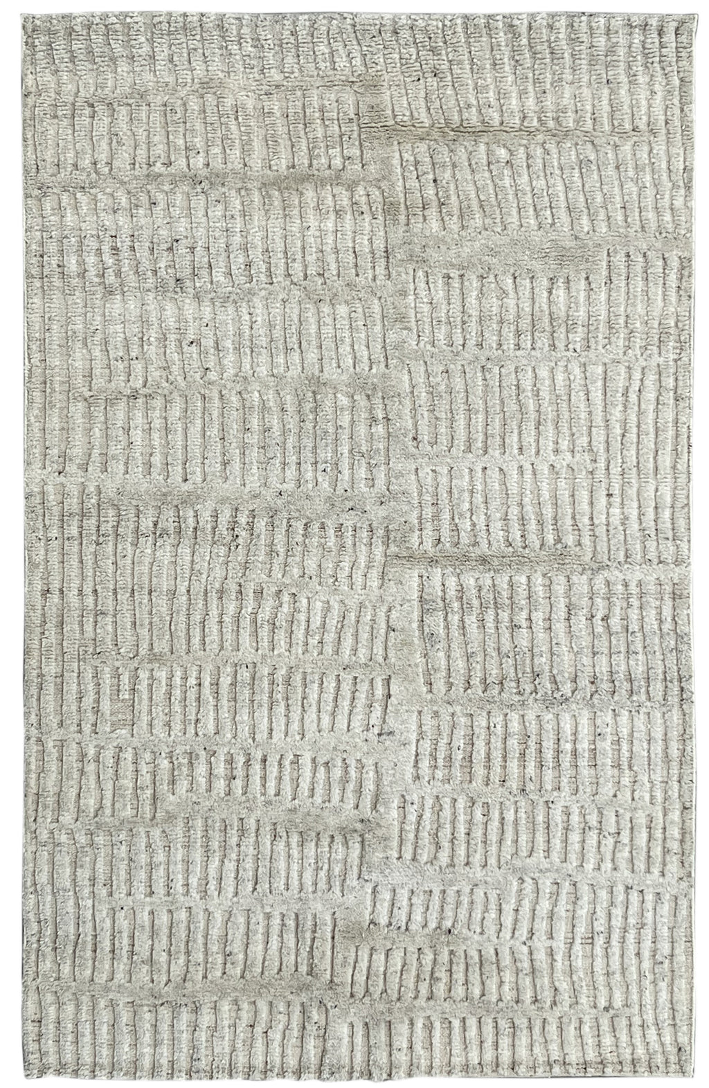 EORC Ivory Hand Knotted Wool Gabbeh Rug